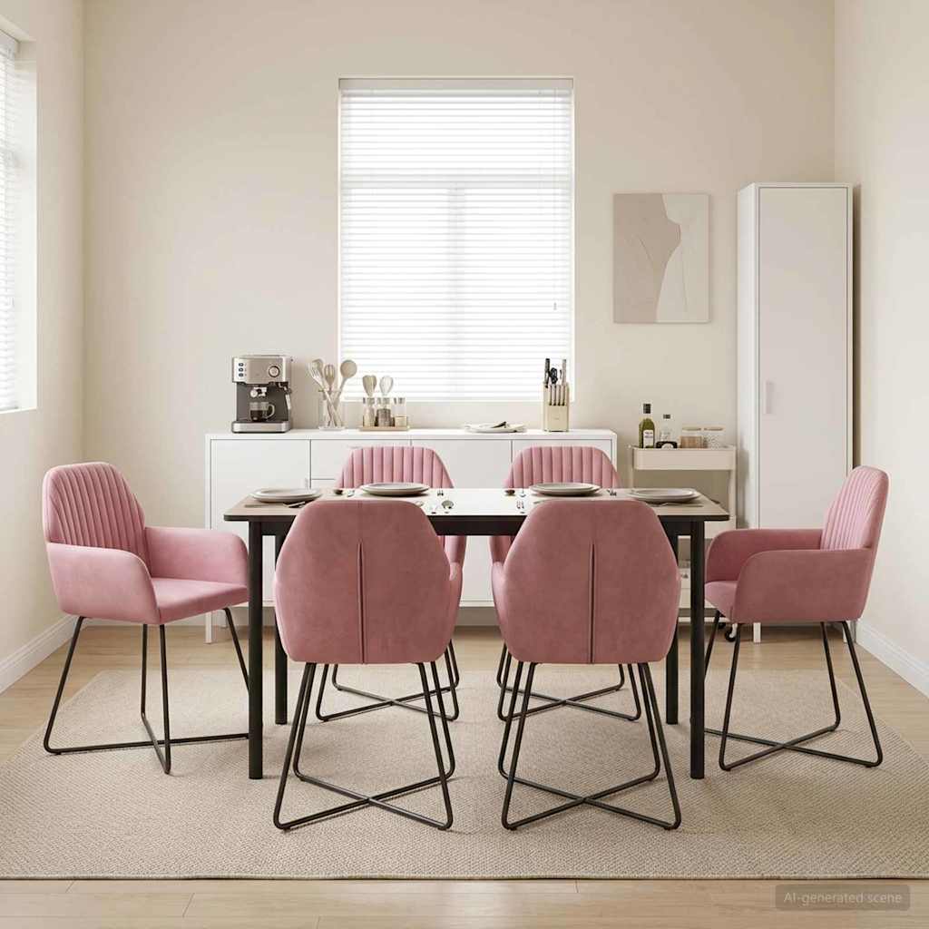 vidaXL Eettafelstoelen 4 pcs fluweel Lichtgrijs 55 x 50 x 84 cm