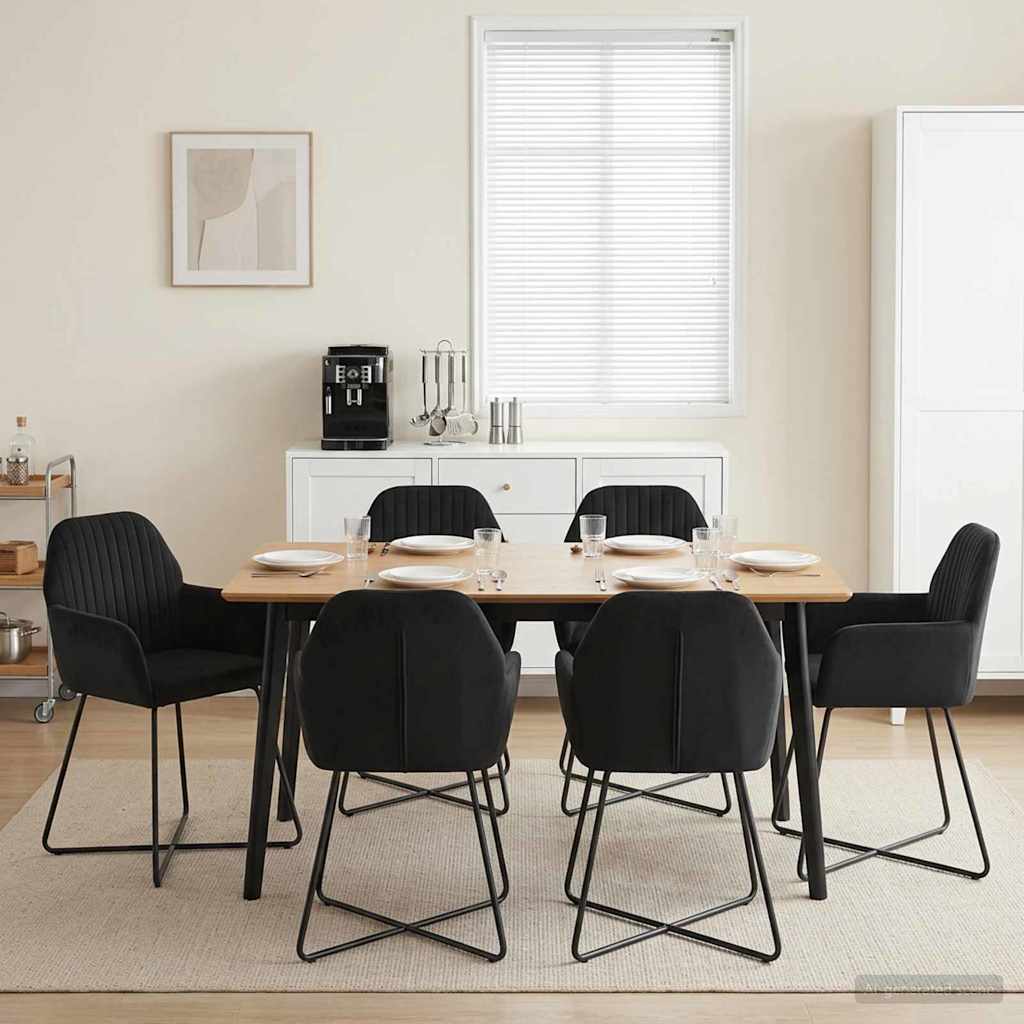 vidaXL Eettafelstoelen 4 pcs fluweel Lichtgrijs 55 x 50 x 84 cm