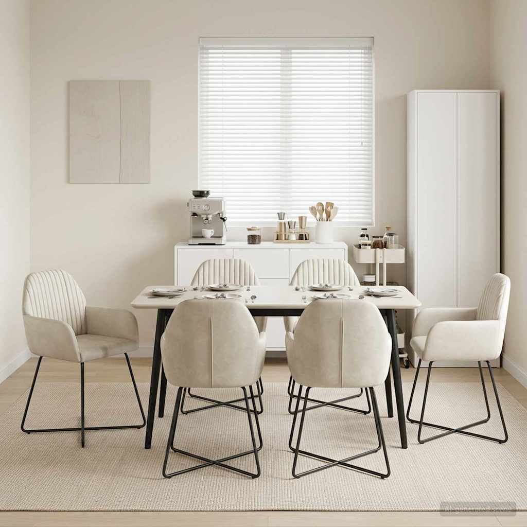 vidaXL Eettafelstoelen 4 pcs fluweel Lichtgrijs 55 x 50 x 84 cm