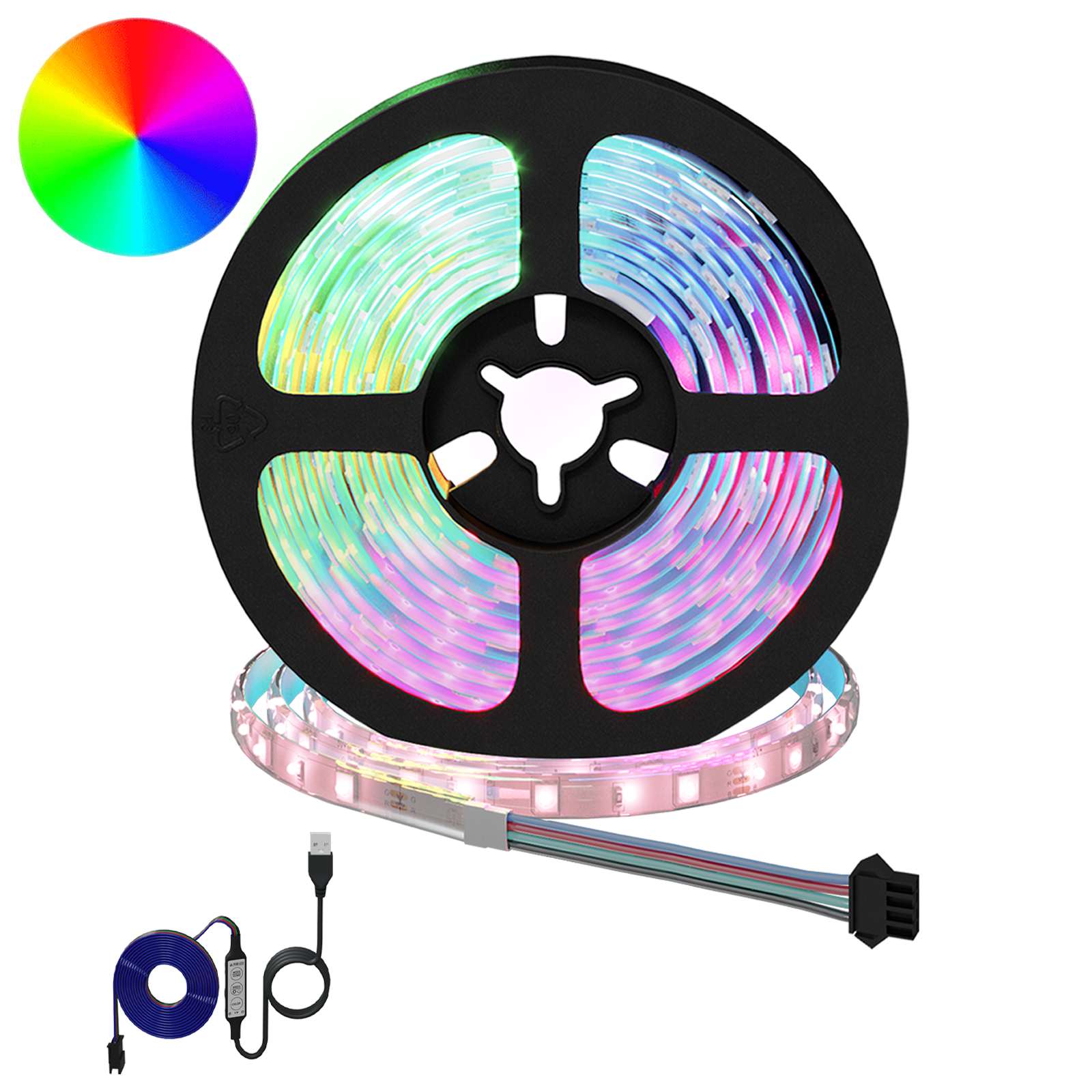 vidaXL LED-strip 4 pcs Zwart en transparant 300 cm Koper en kunststof