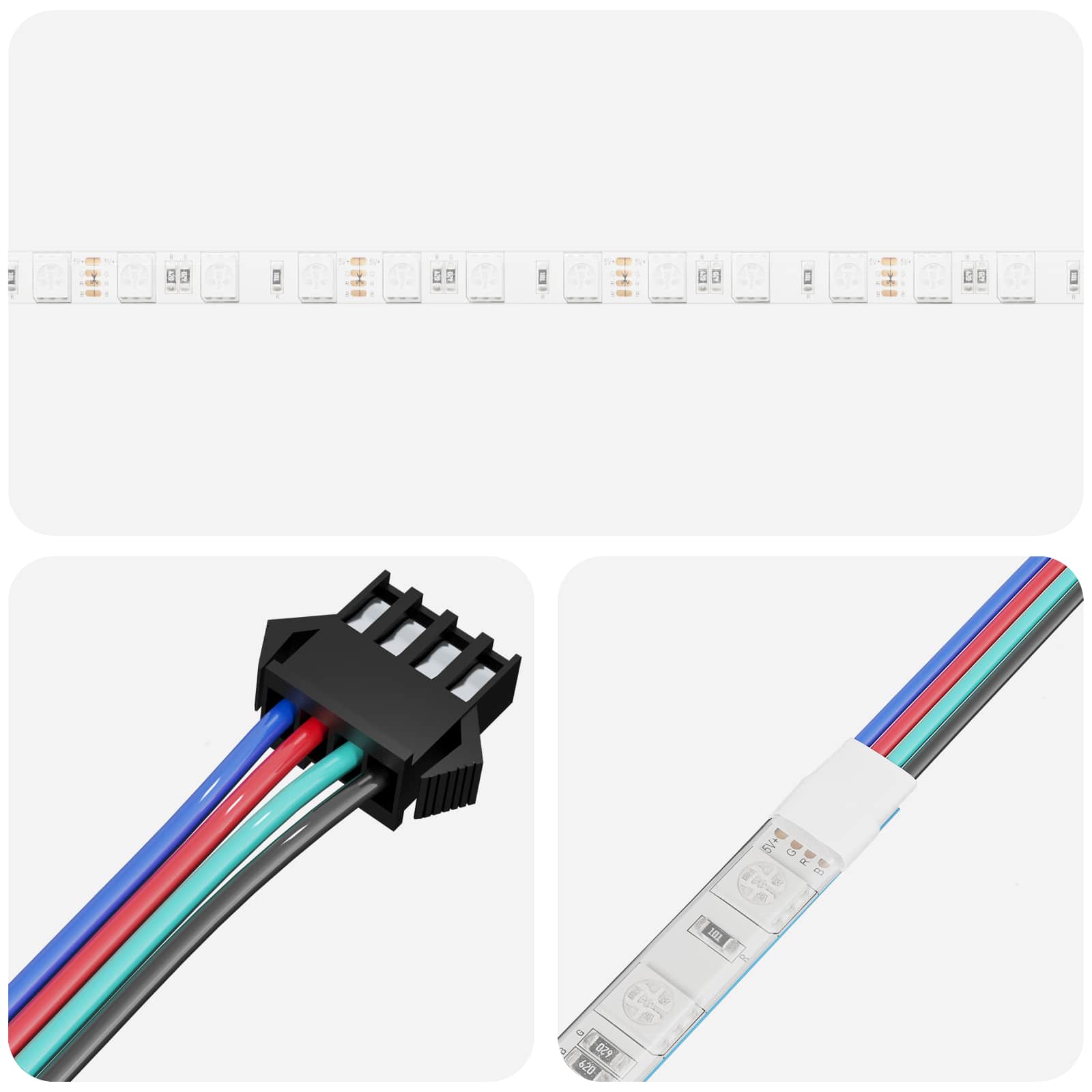 vidaXL LED-strip 4 pcs Zwart en transparant 300 cm Koper en kunststof