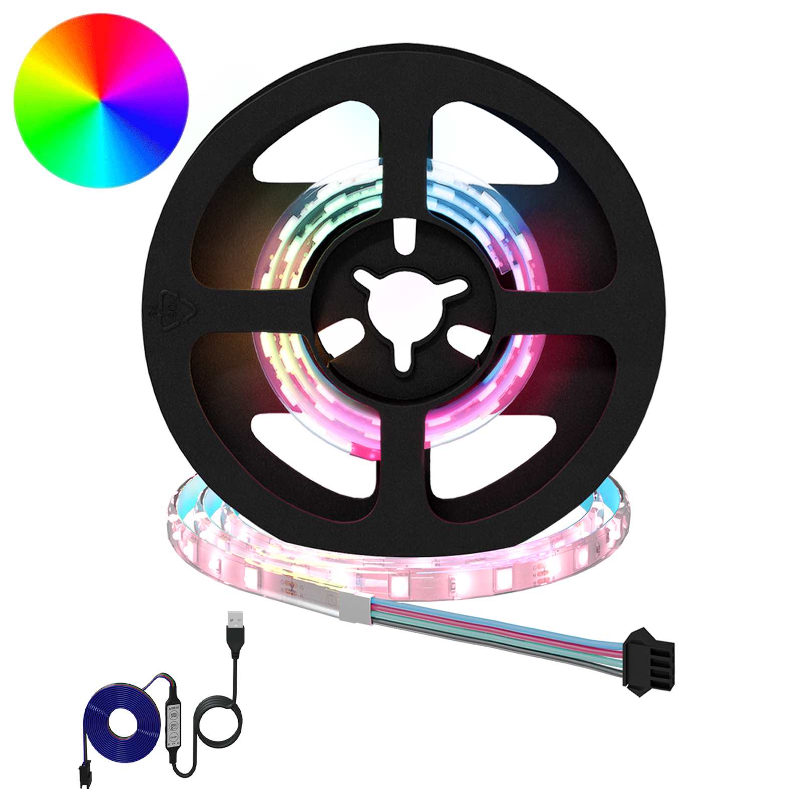 vidaXL LED-strip 4 pcs Zwart en transparant 300 cm Koper en kunststof