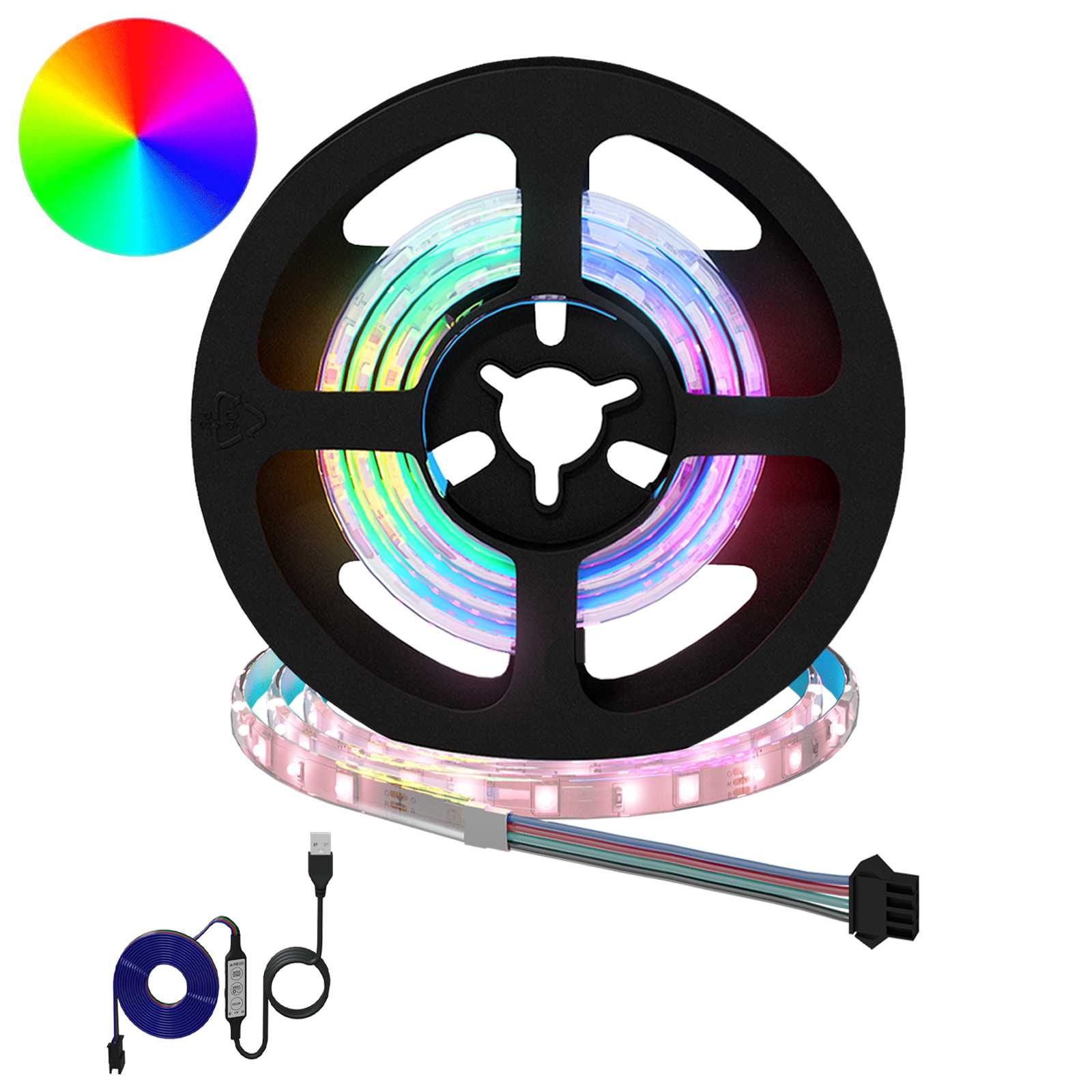 vidaXL LED-strip 4 pcs Zwart en transparant 300 cm Koper en kunststof