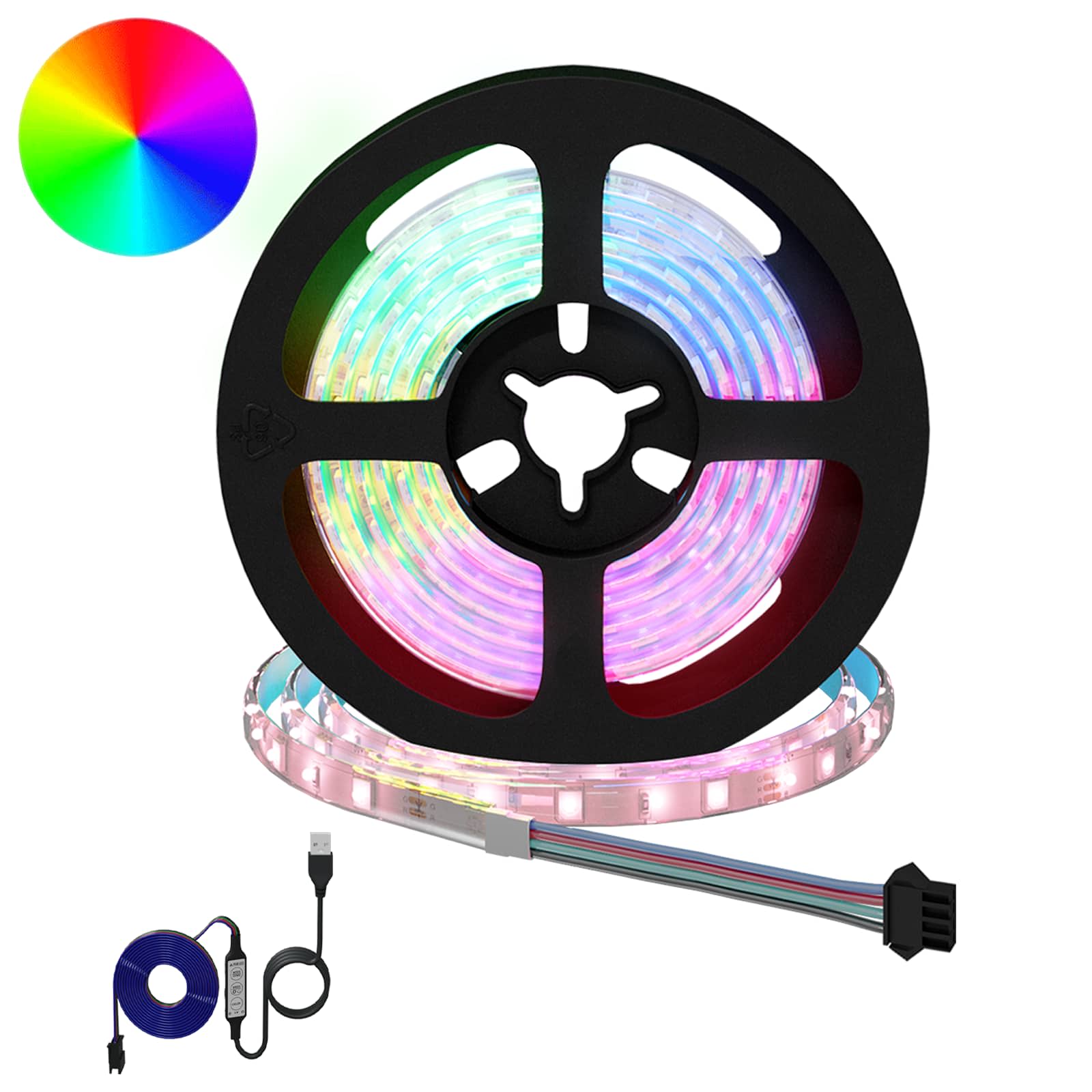 vidaXL LED-strip 4 pcs Zwart en transparant 300 cm Koper en kunststof