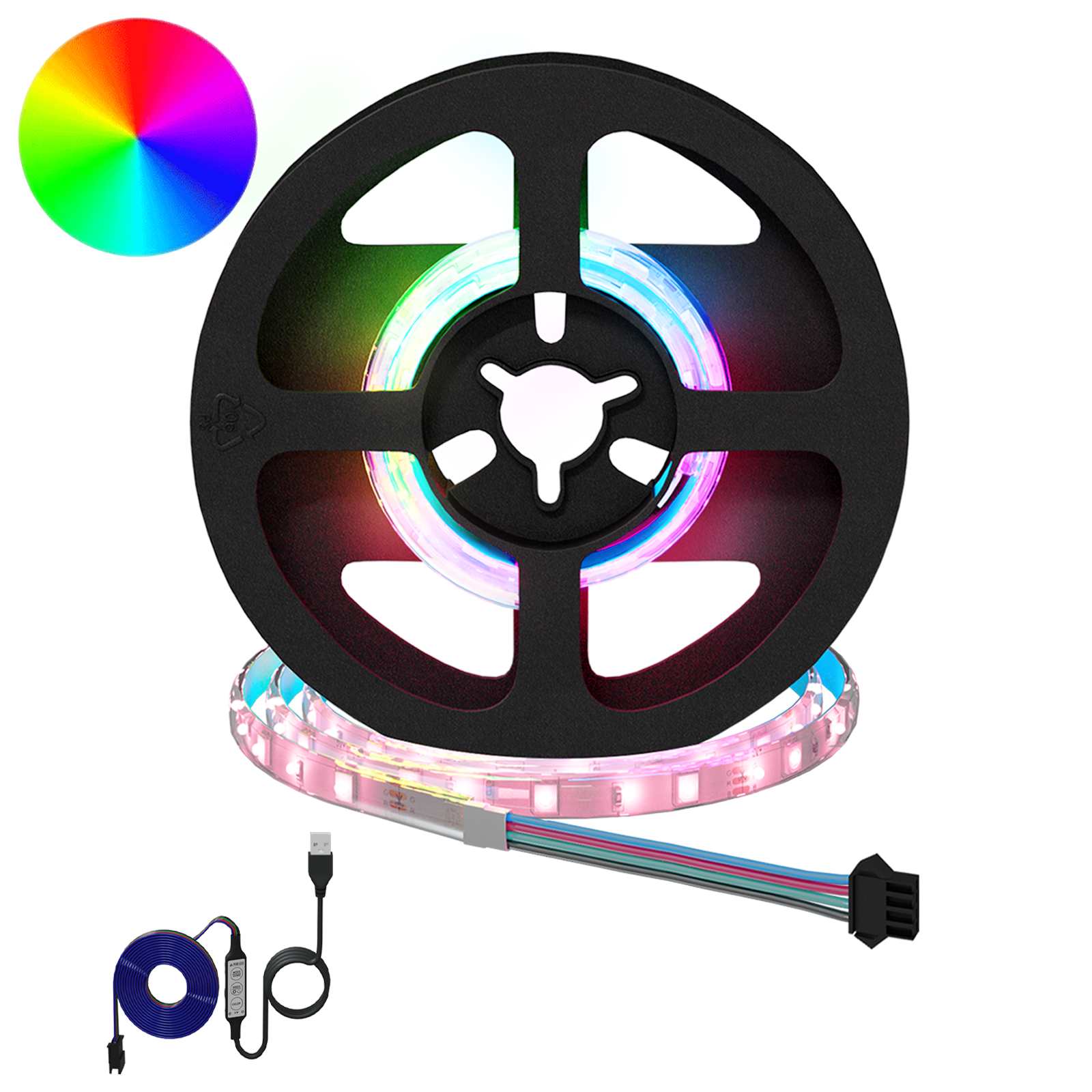 vidaXL LED-strip 4 pcs Zwart en transparant 300 cm Koper en kunststof