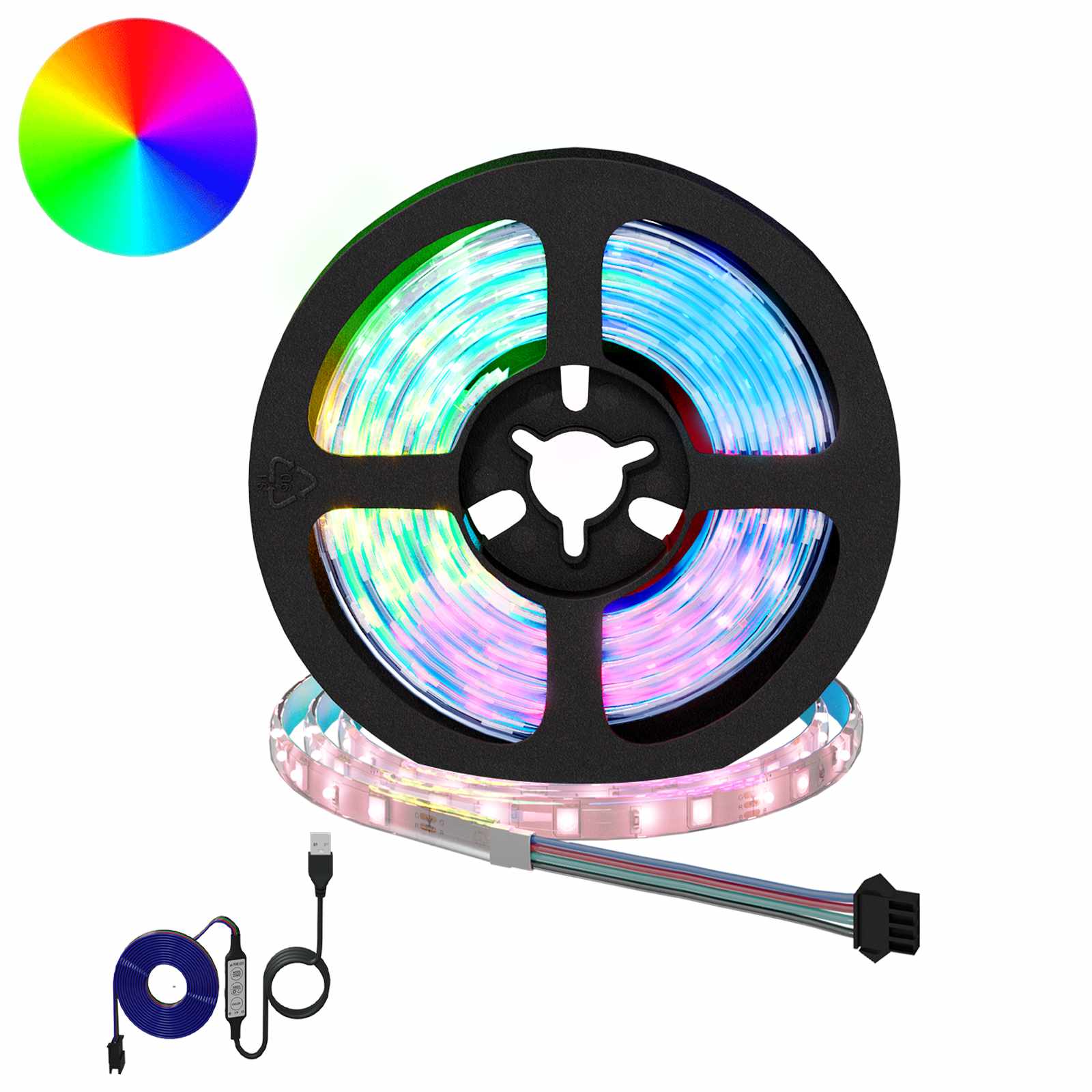 vidaXL LED-strip 4 pcs Zwart en transparant 300 cm Koper en kunststof