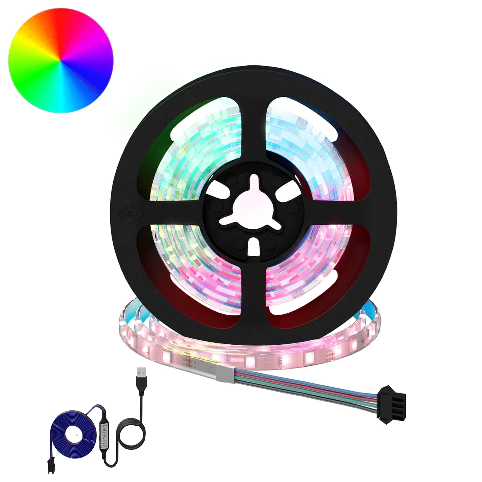 vidaXL LED-strip 4 pcs Zwart en transparant 300 cm Koper en kunststof