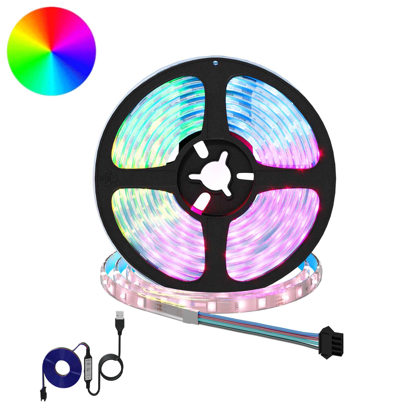 vidaXL LED-strip 4 pcs Zwart en transparant 300 cm Koper en kunststof