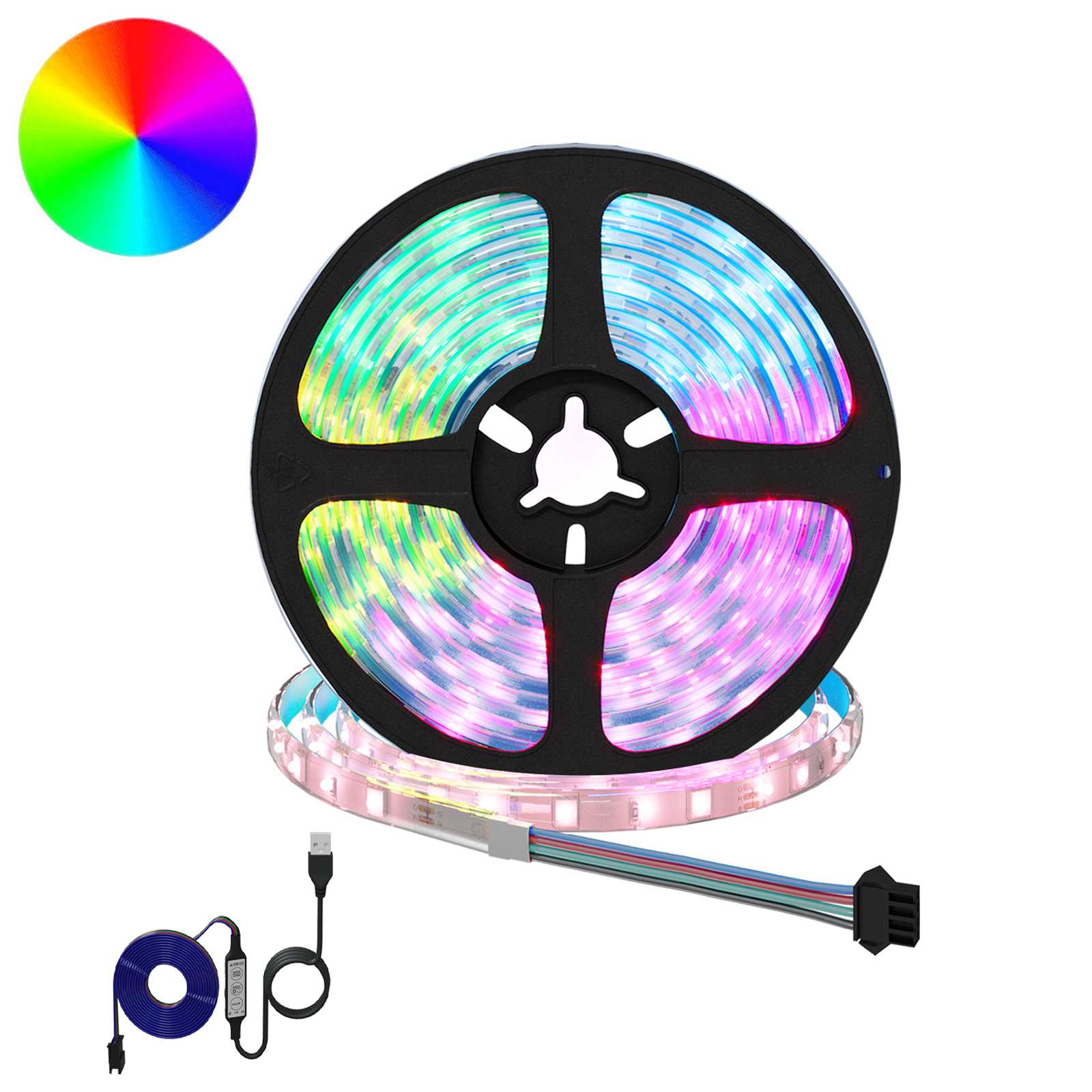 vidaXL LED-strip 4 pcs Zwart en transparant 300 cm Koper en kunststof