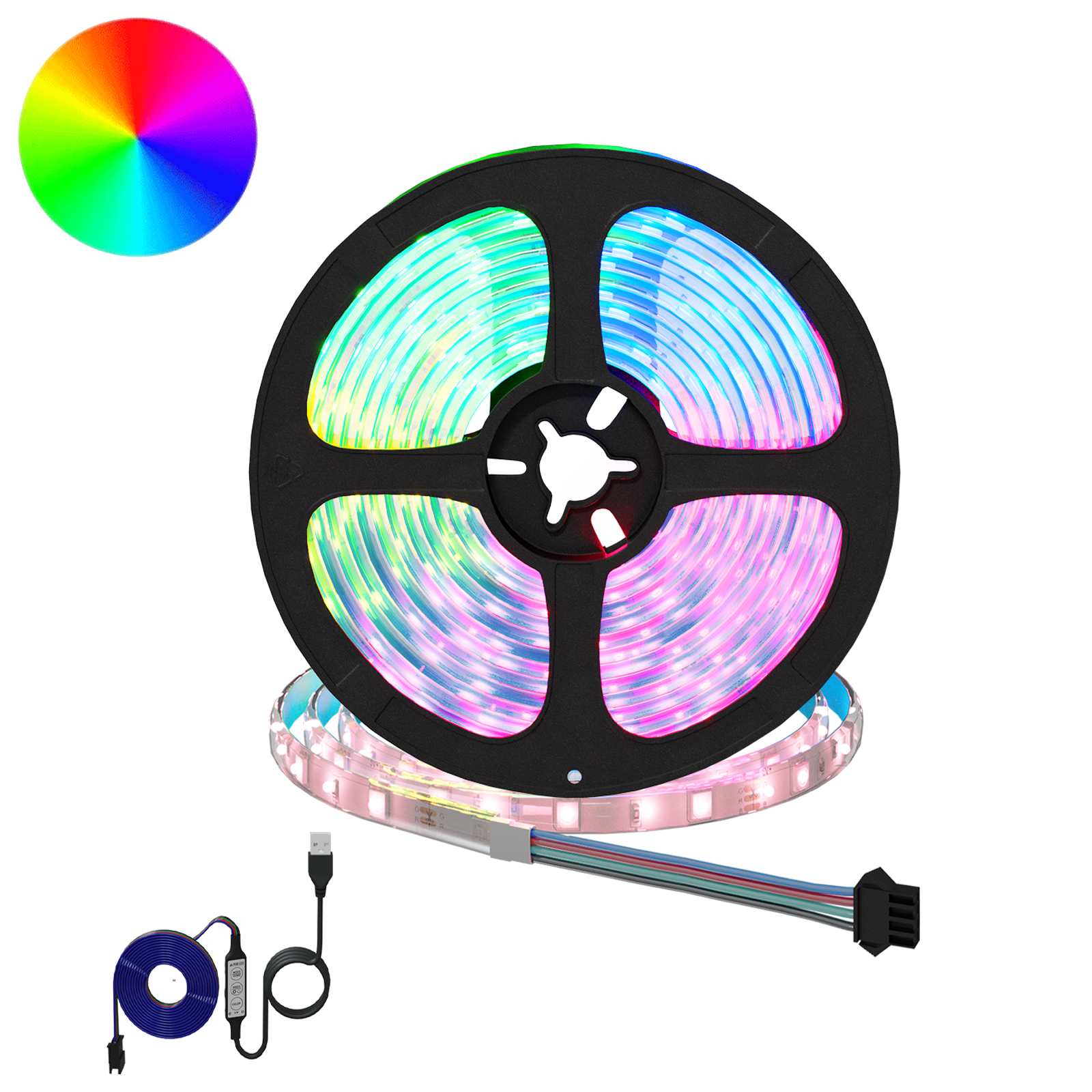 vidaXL LED-strip 4 pcs Zwart en transparant 300 cm Koper en kunststof