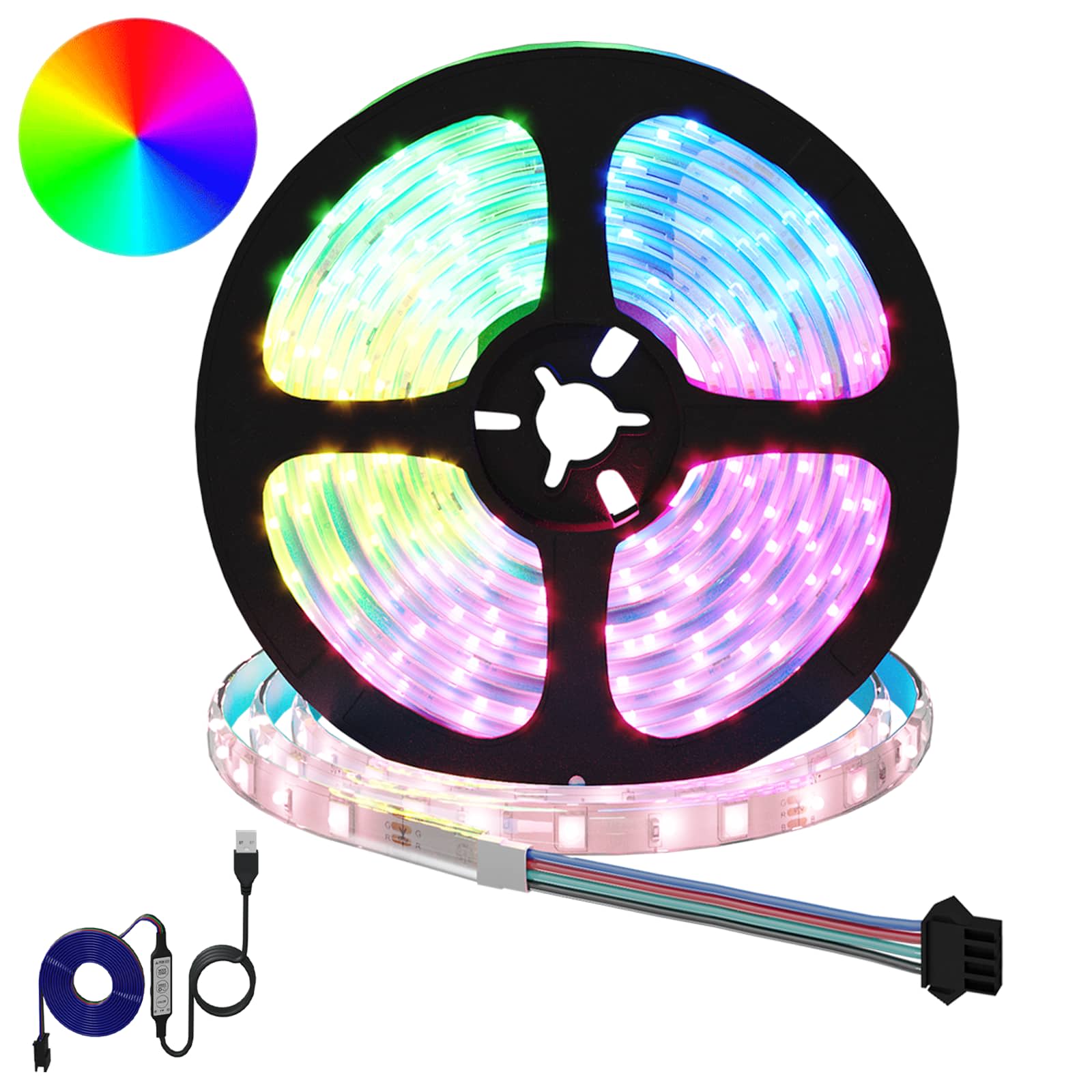 vidaXL LED-strip 4 pcs Zwart en transparant 300 cm Koper en kunststof