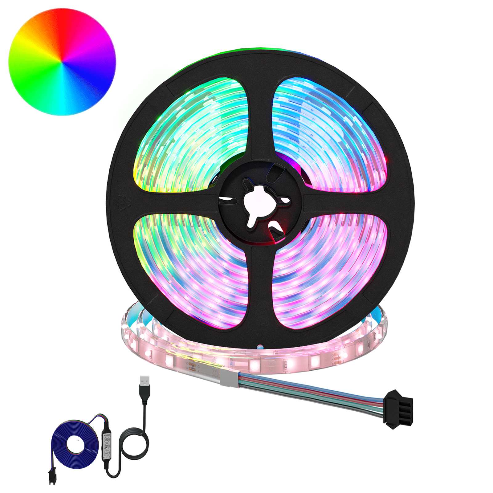 vidaXL LED-strip 4 pcs Zwart en transparant 300 cm Koper en kunststof