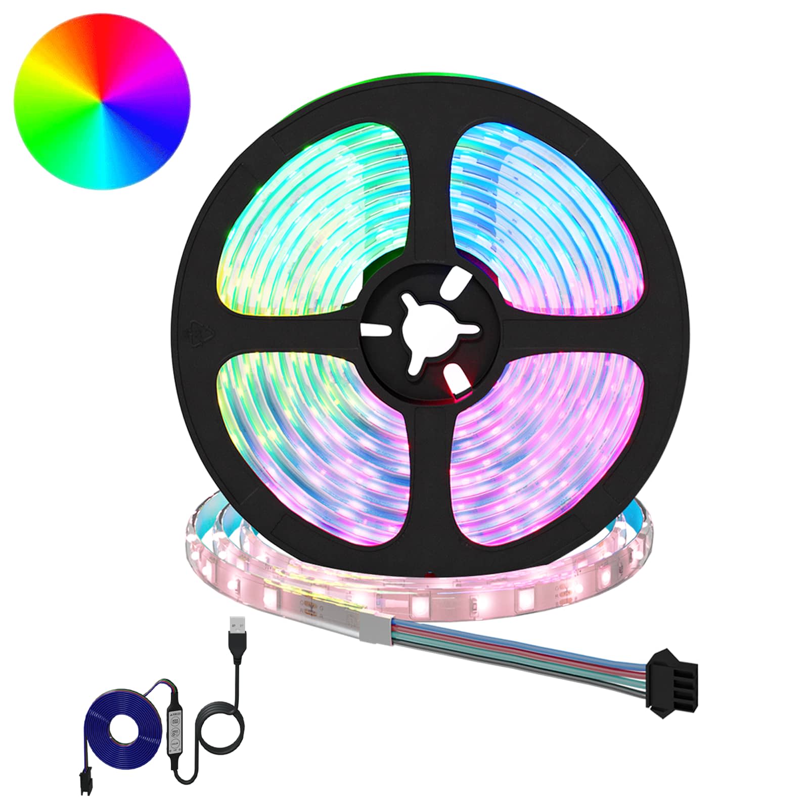 vidaXL LED-strip 4 pcs Zwart en transparant 300 cm Koper en kunststof