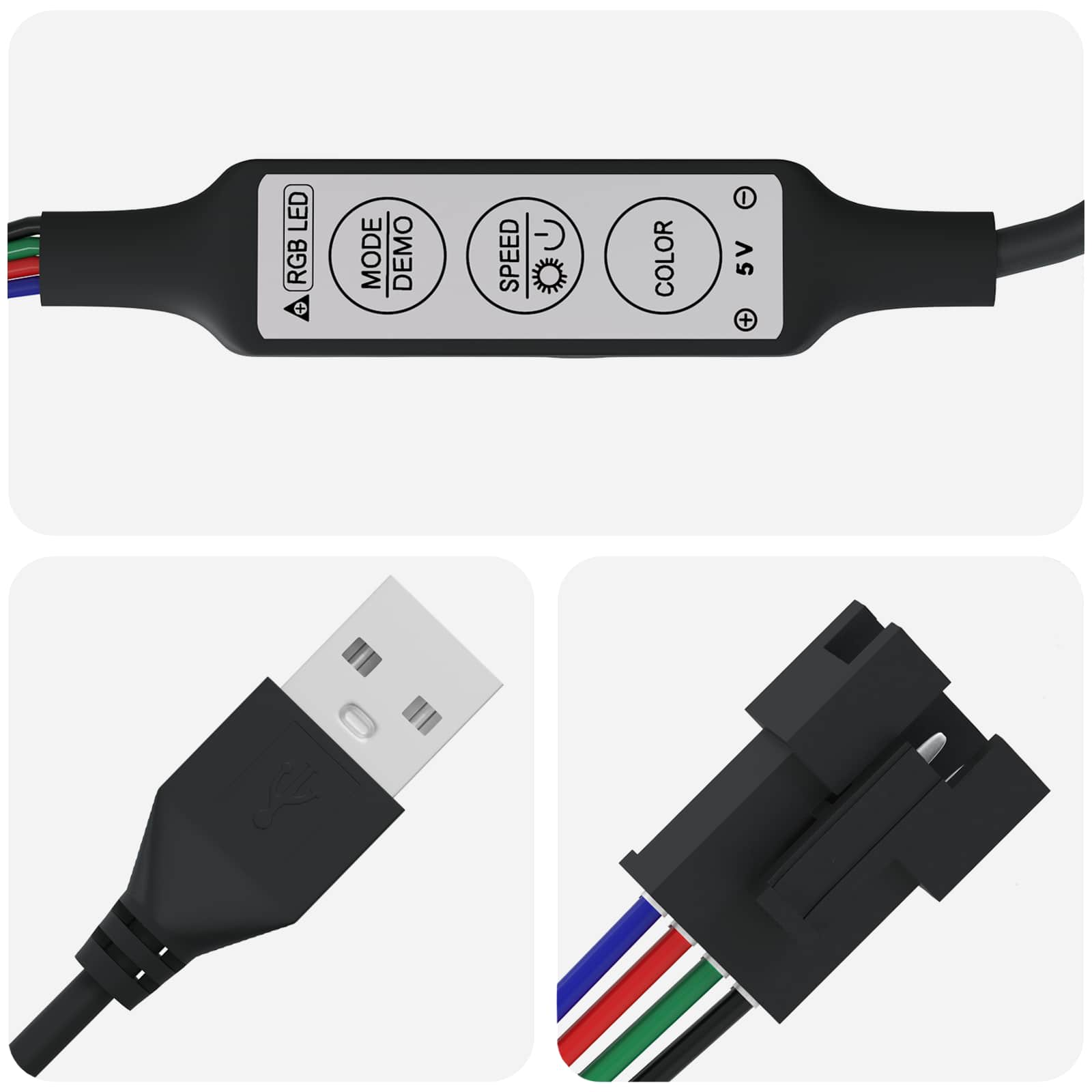 vidaXL LED-strip 4 pcs Zwart en Wit 150 cm Koper en kunststof