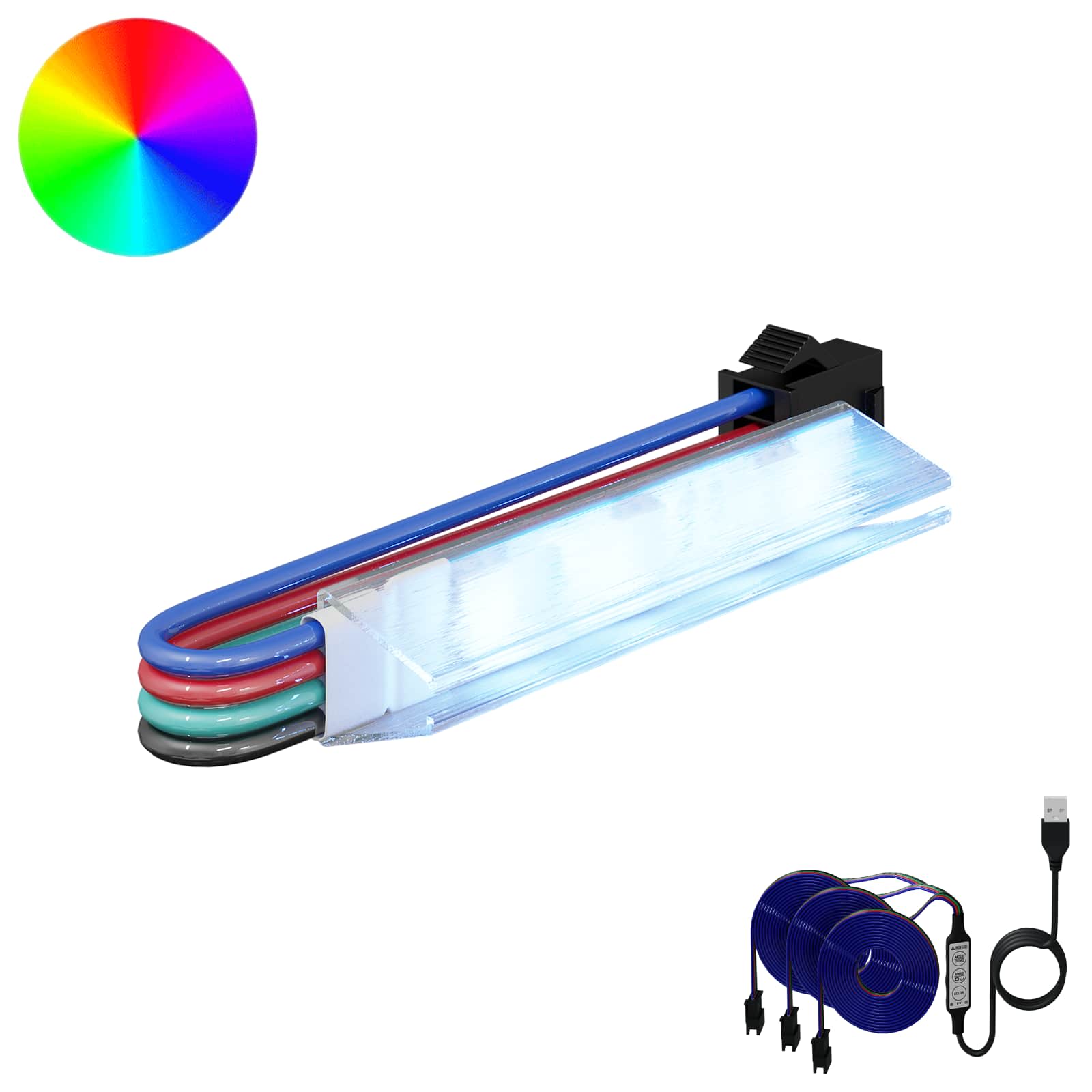 vidaXL LED-strip 4 pcs Zwart en Wit 150 cm Koper en kunststof