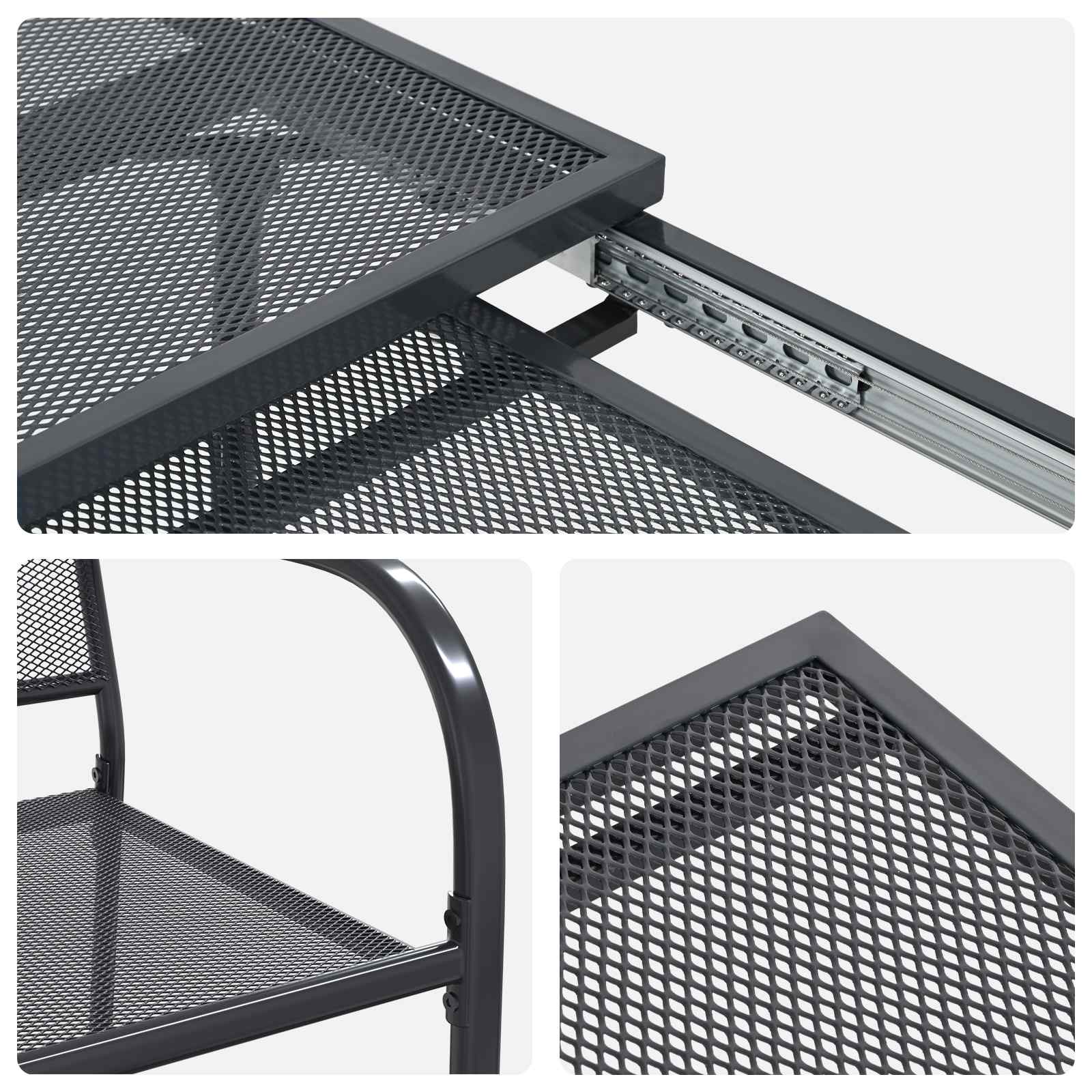 vidaXL Tuin eettafelset 7 pcs Antracietkleurig 212 x 90 x 76 cm