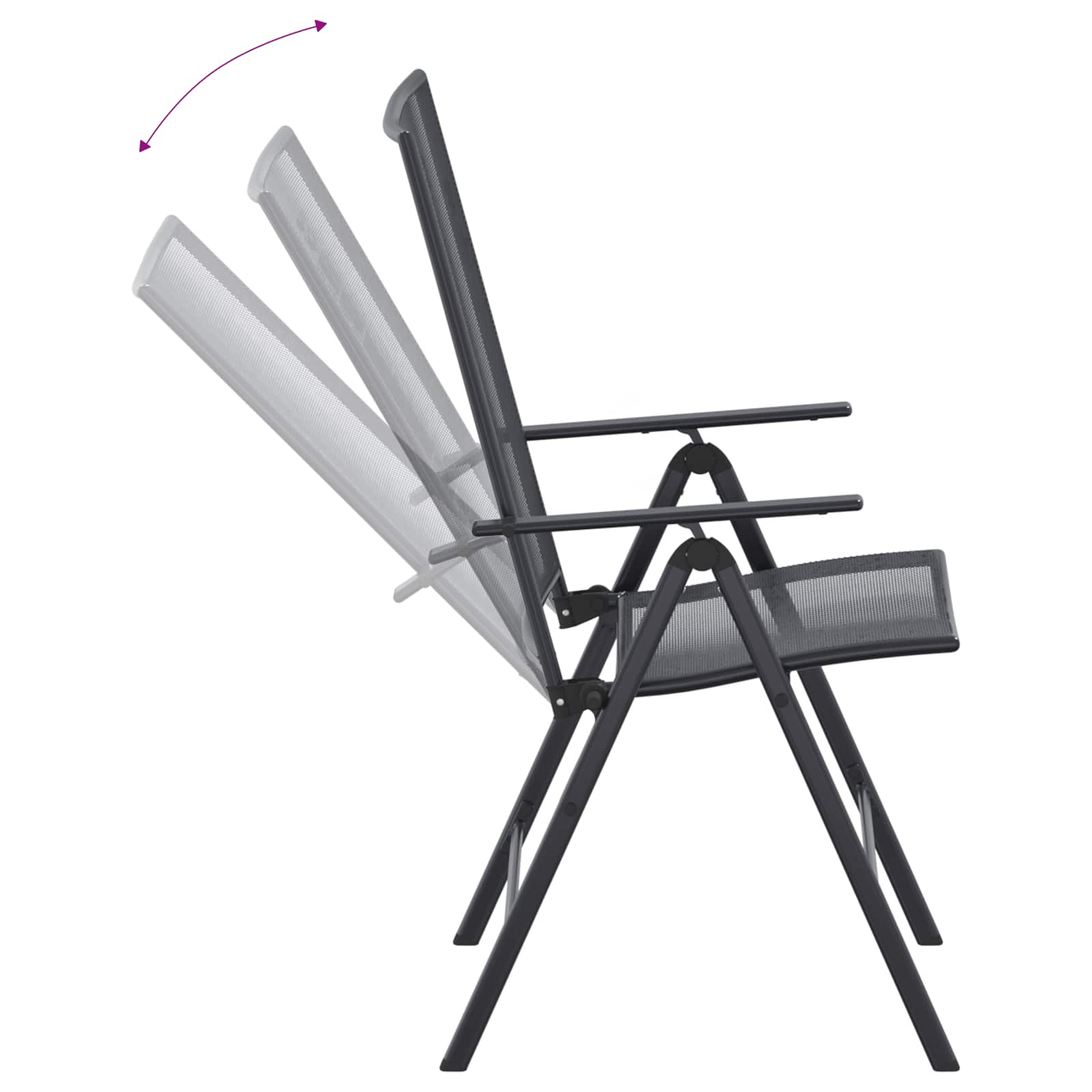 vidaXL Tuin eettafelset 9 pcs Antracietkleurig 212 x 90 x 76 cm