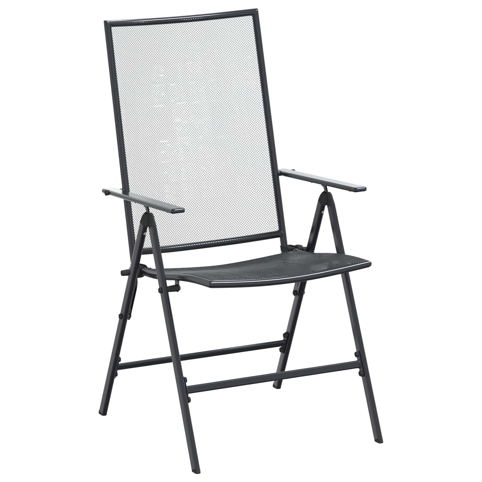 vidaXL Tuin eettafelset 9 pcs Antracietkleurig 212 x 90 x 76 cm