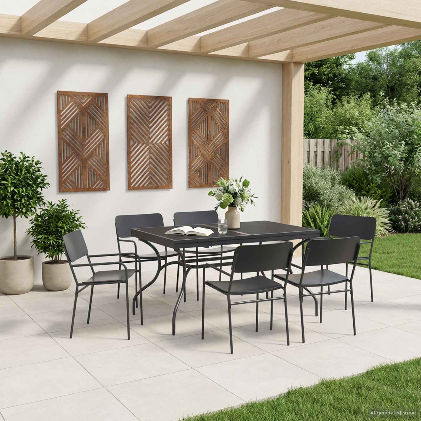vidaXL Tuin eettafelset 9 pcs Antracietkleurig Staal