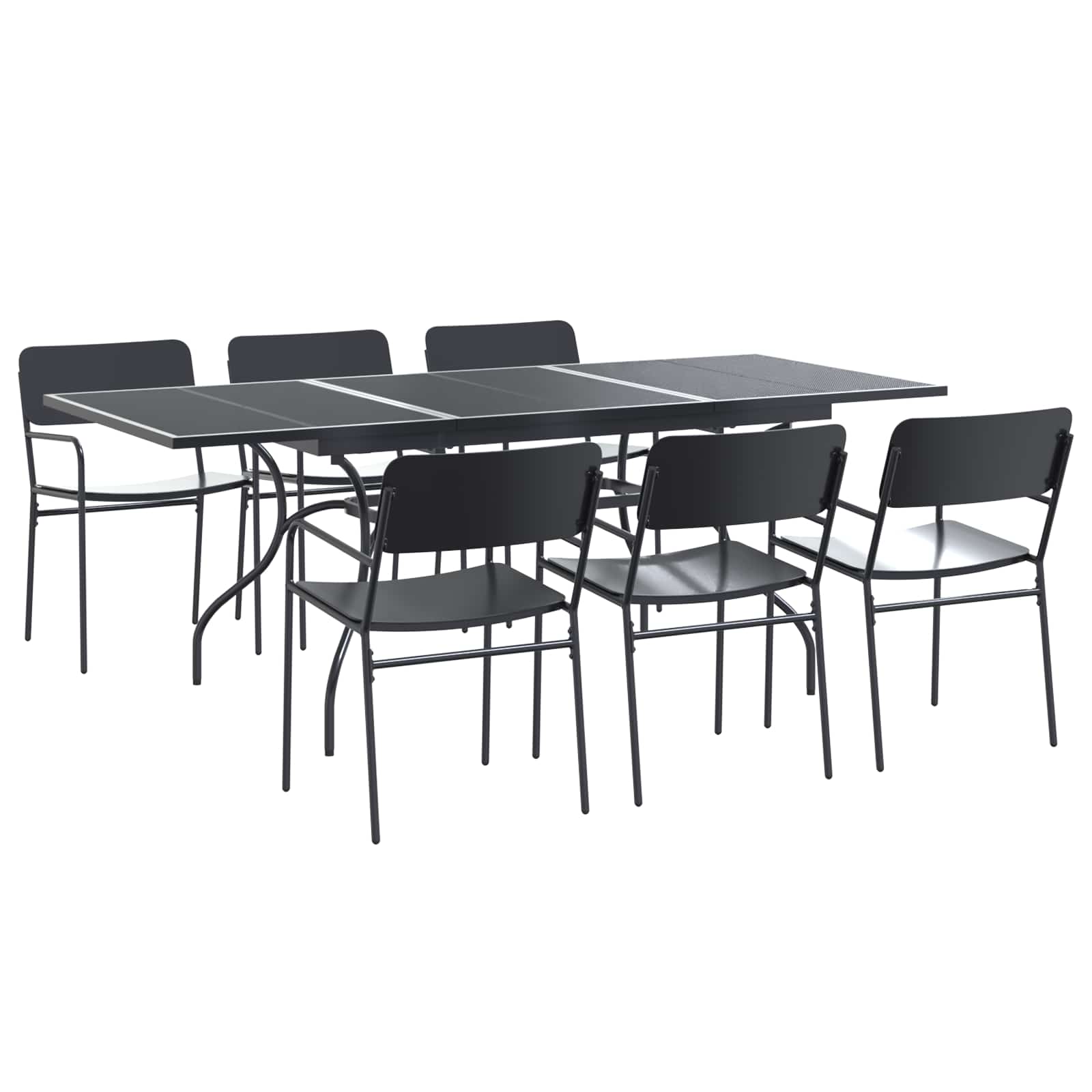 vidaXL Tuin eettafelset 9 pcs Antracietkleurig Staal