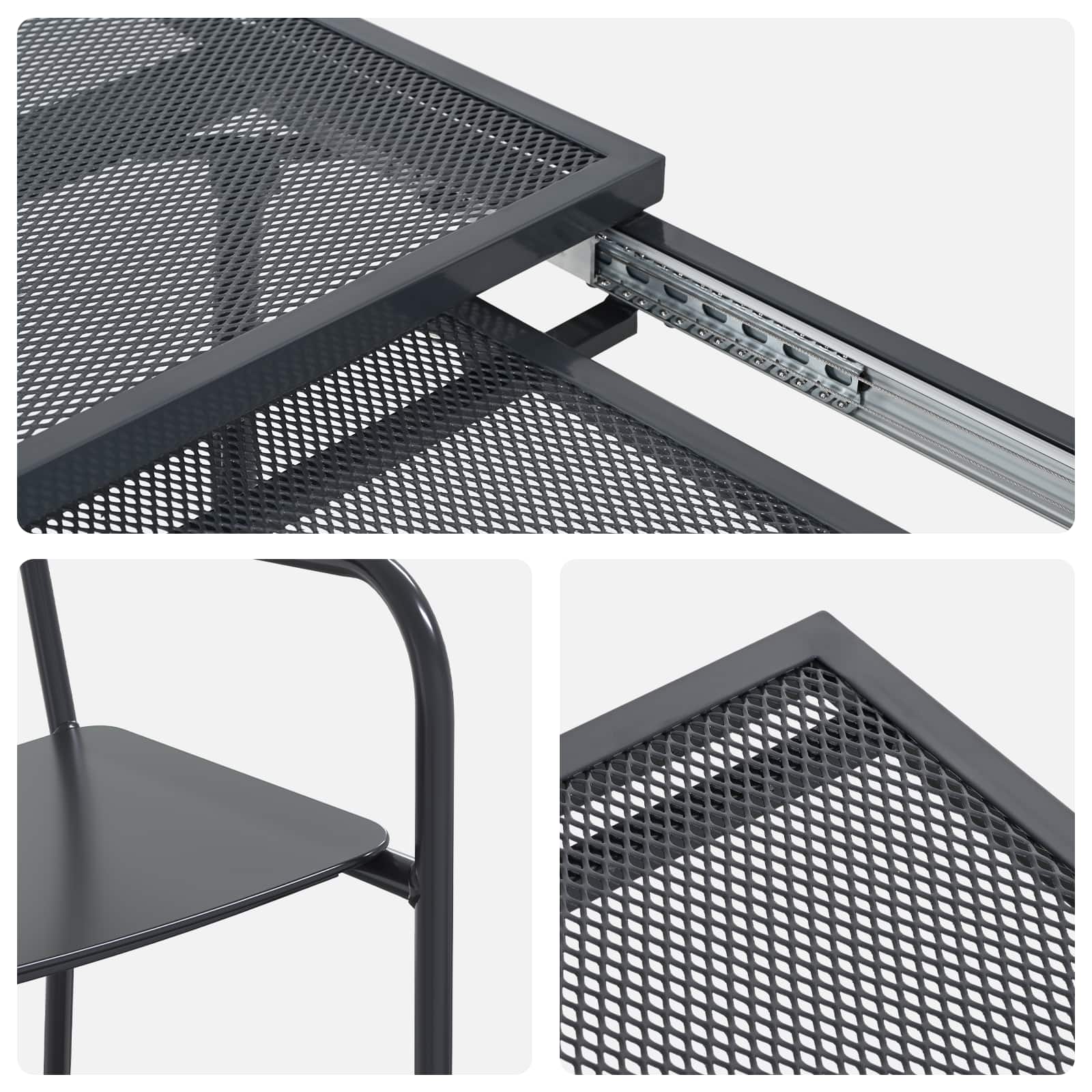 vidaXL Tuin eettafelset 9 pcs Antracietkleurig Staal