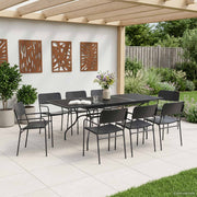 vidaXL Tuin eettafelset 9 pcs Antracietkleurig Staal