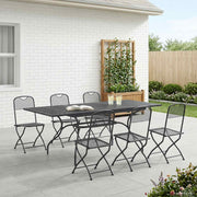 vidaXL Tuin eettafelset 7 pcs Antracietkleurig 212 x 90 x 76 cm