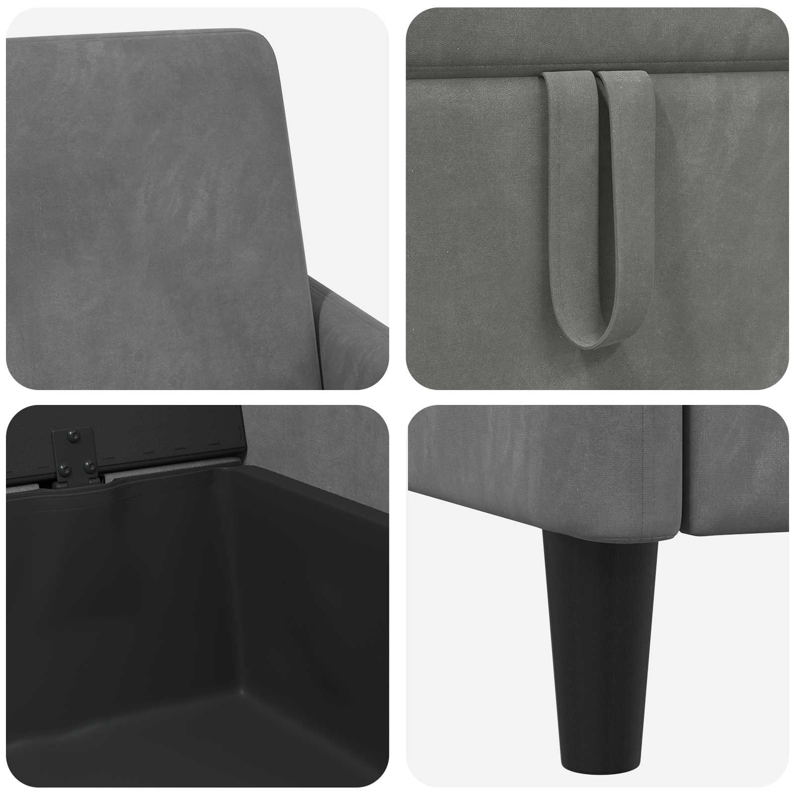 vidaXL Bankenset met opbergruimte 2 st Lichtgrijs Polyester