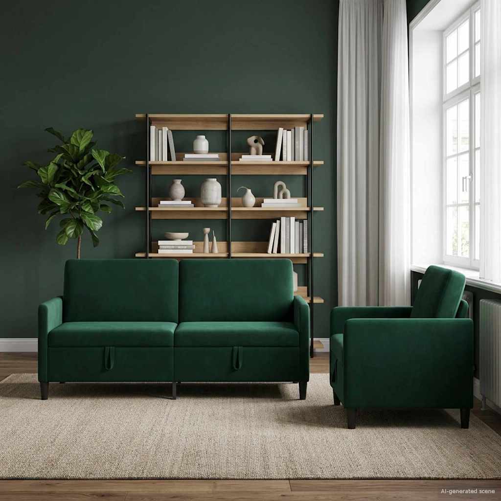 vidaXL Bankenset met opbergruimte 2 st Lichtgrijs Polyester
