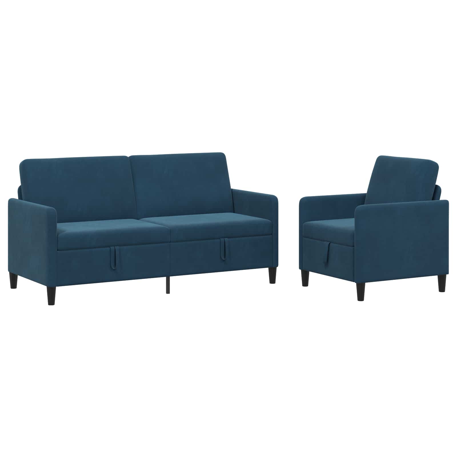 vidaXL Bankenset met opbergruimte 2 st Lichtgrijs Polyester