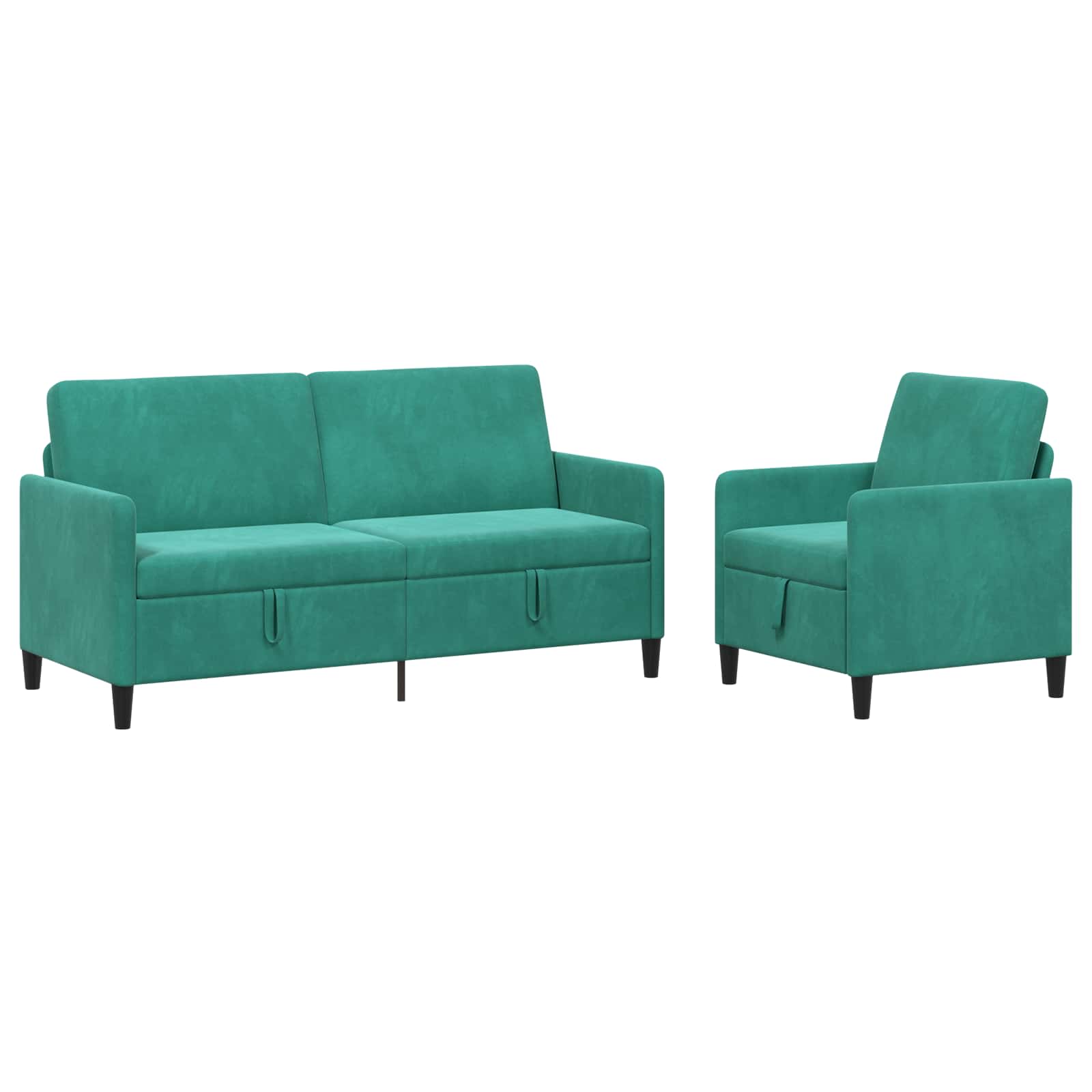 vidaXL Bankenset met opbergruimte 2 st Lichtgrijs Polyester