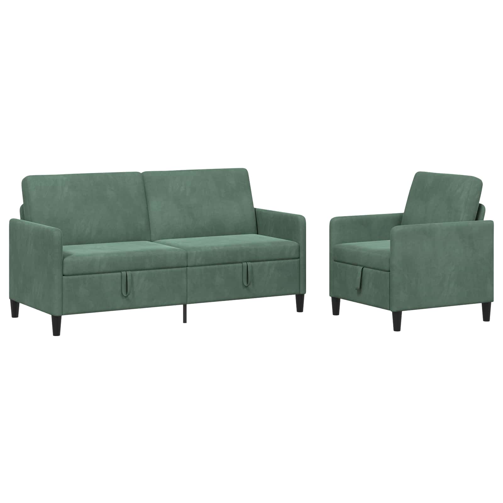 vidaXL Bankenset met opbergruimte 2 st Lichtgrijs Polyester