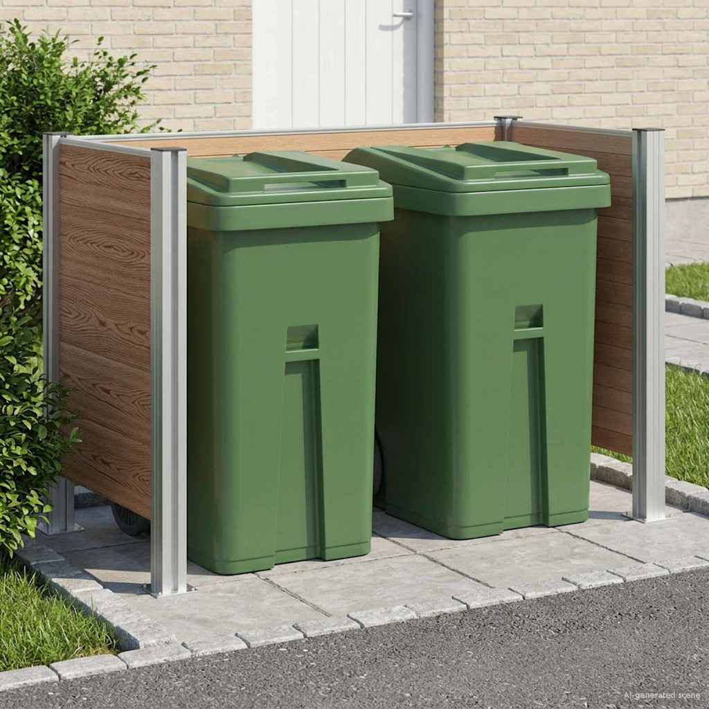 vidaXL Afvalbak Schutting Bruin 161 x 85 x 115 cm Aluminium en WPC