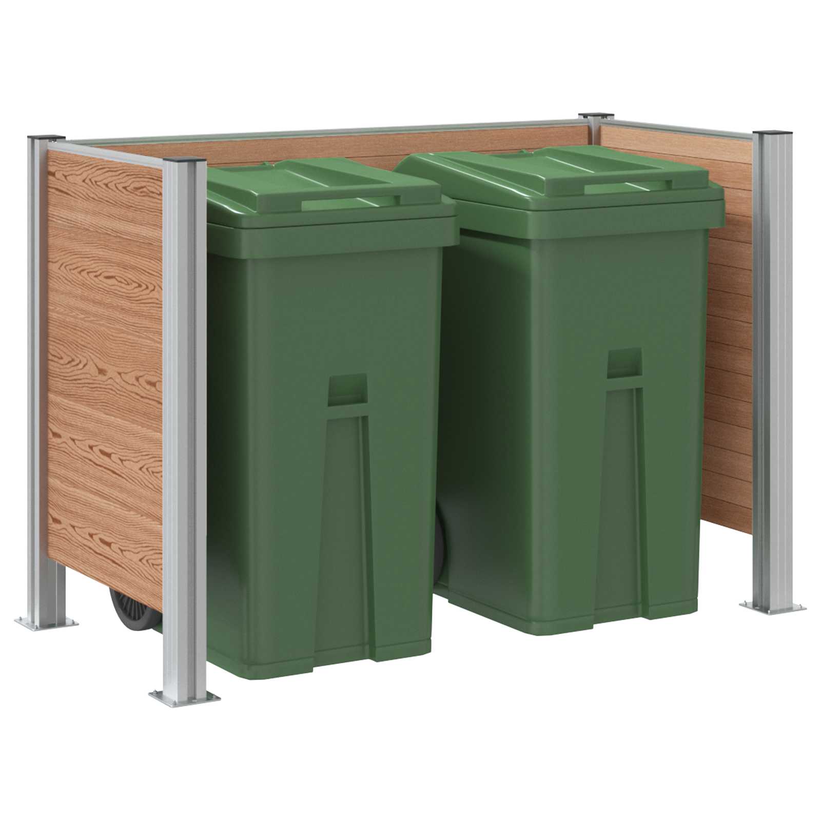 vidaXL Afvalbak Schutting Bruin 161 x 85 x 115 cm Aluminium en WPC