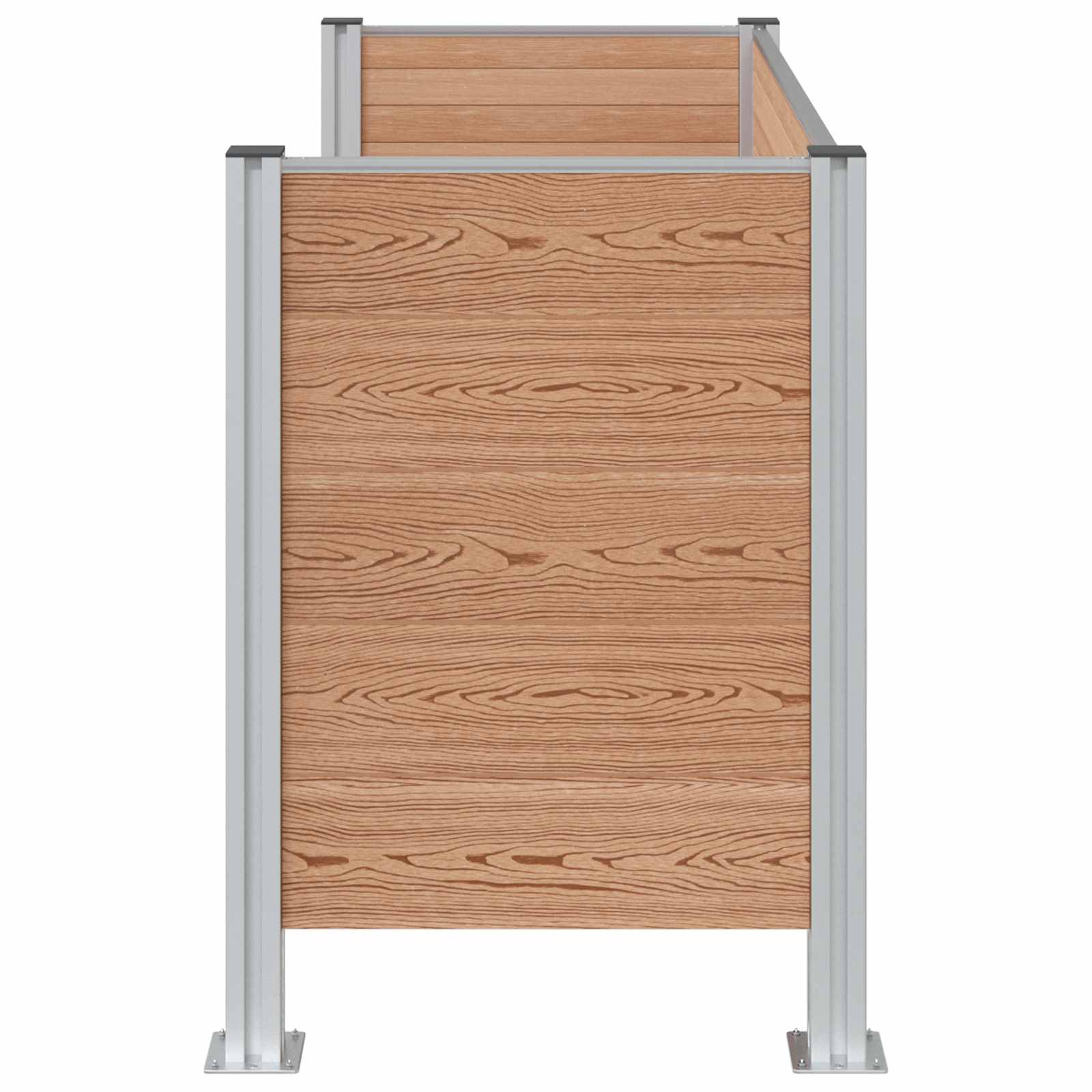 vidaXL Afvalbak Schutting Bruin 161 x 85 x 115 cm Aluminium en WPC