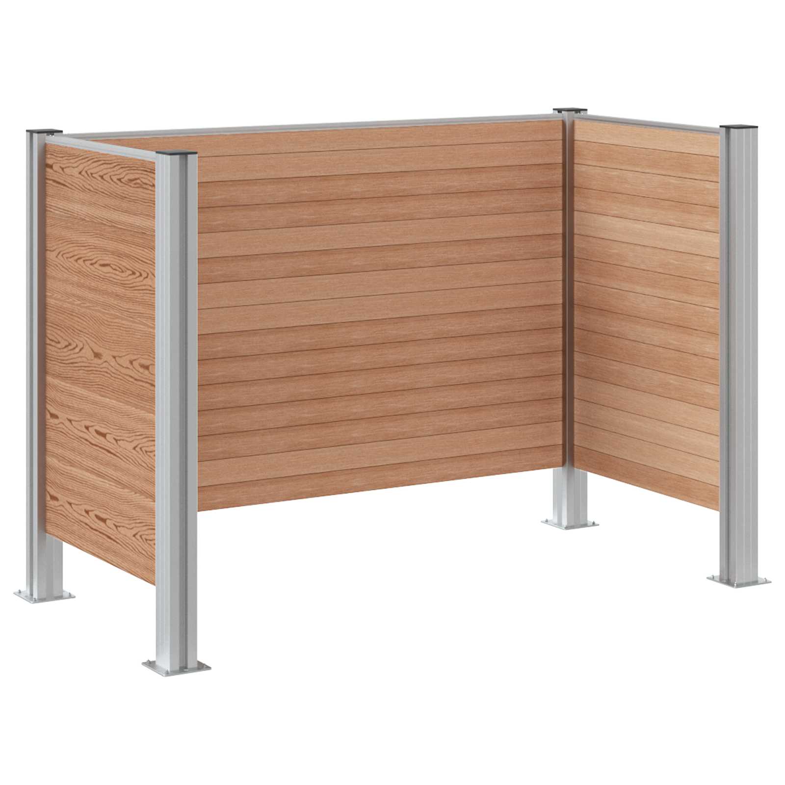 vidaXL Afvalbak Schutting Bruin 161 x 85 x 115 cm Aluminium en WPC