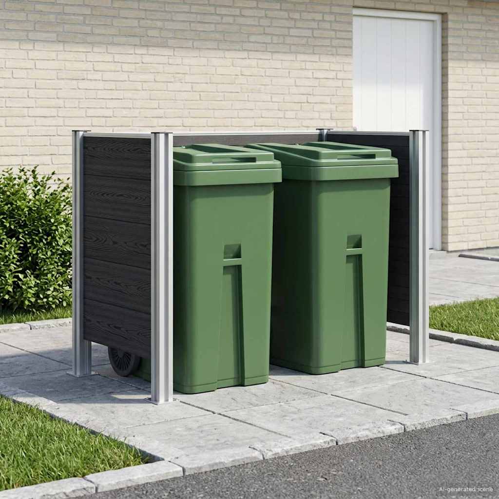 vidaXL Afvalbak Schutting Bruin 161 x 85 x 115 cm Aluminium en WPC