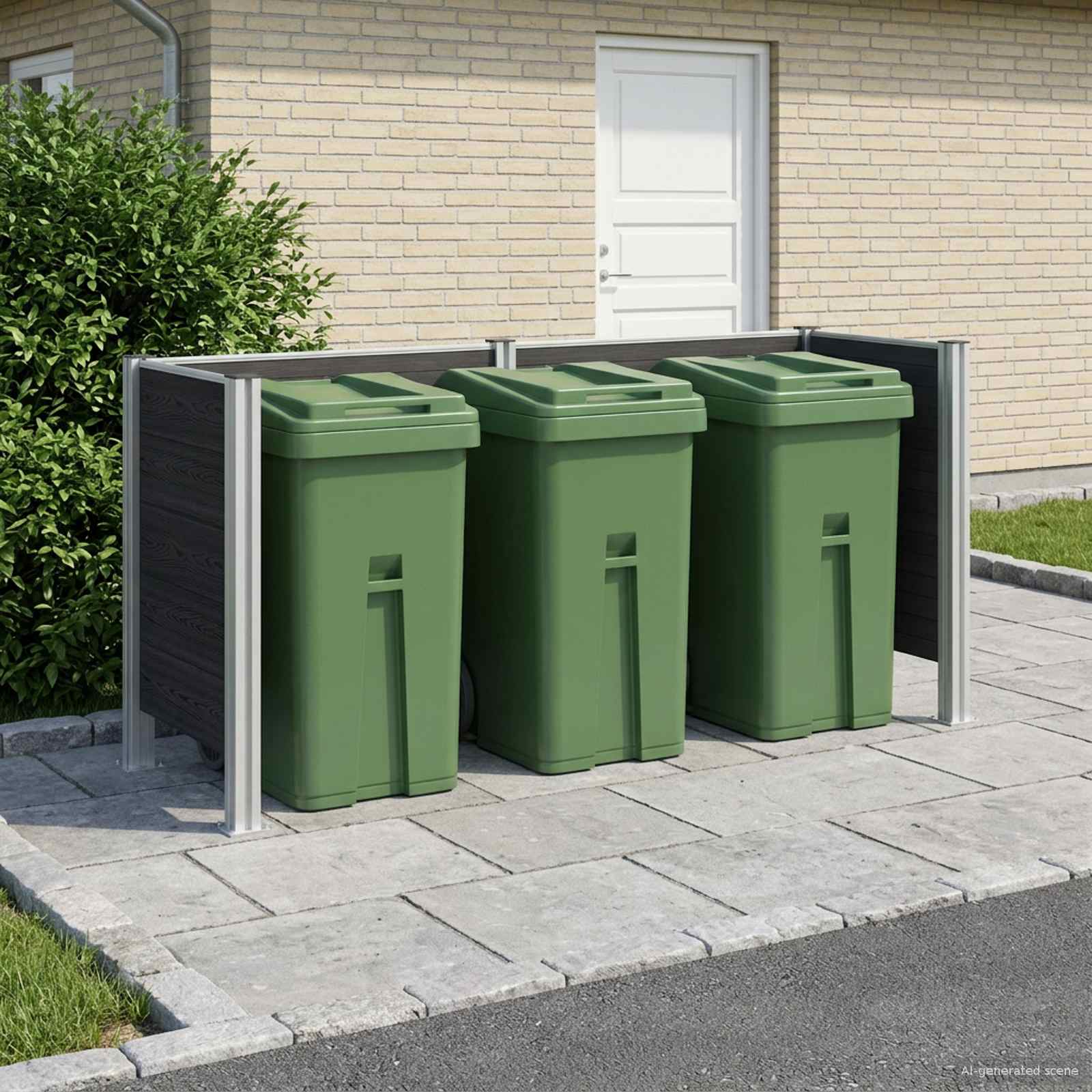 vidaXL Afvalbak Schutting Bruin 161 x 85 x 115 cm Aluminium en WPC