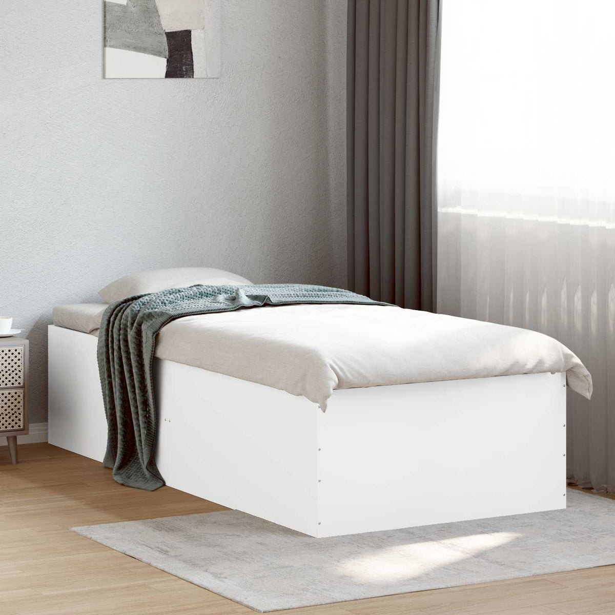 vidaXL Bedframe bewerkt hout grijs sonoma eikenkleurig 160x200 cm