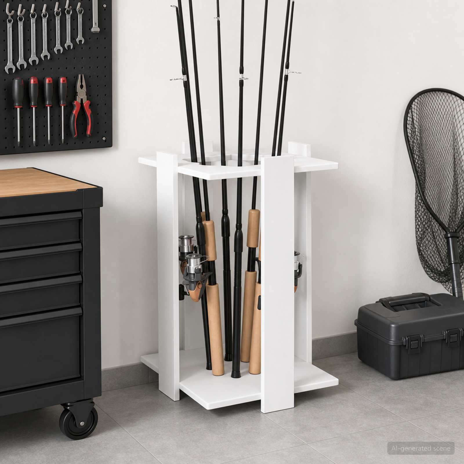 vidaXL Biljartkeu standaard Bewerkt hout 42 x 43 x 60 cm Wit