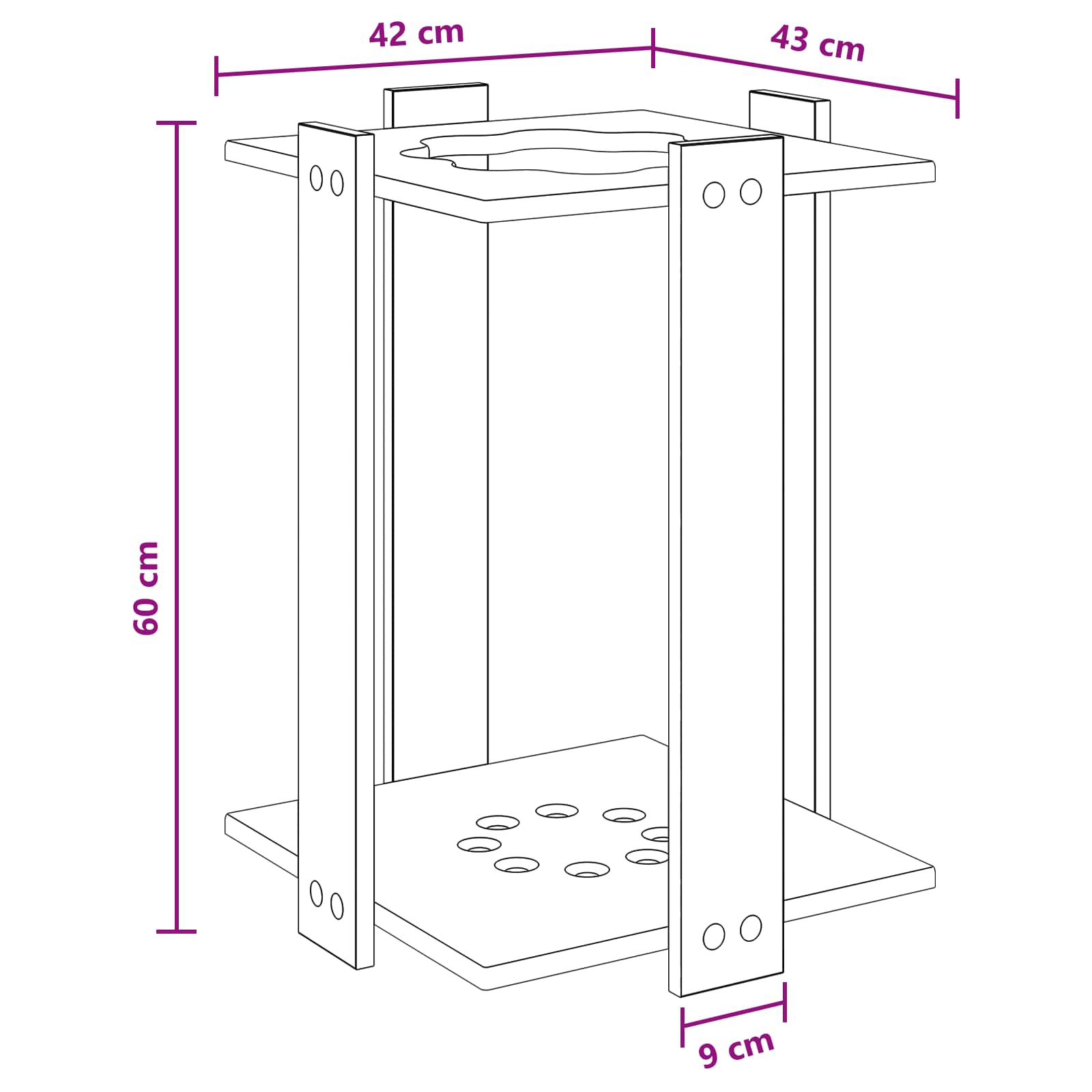 vidaXL Biljartkeu standaard Bewerkt hout 42 x 43 x 60 cm Wit