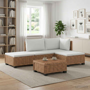 vidaXL 4 st Rieten Loungeset met Kussens GENDT Natuurlijk rattan