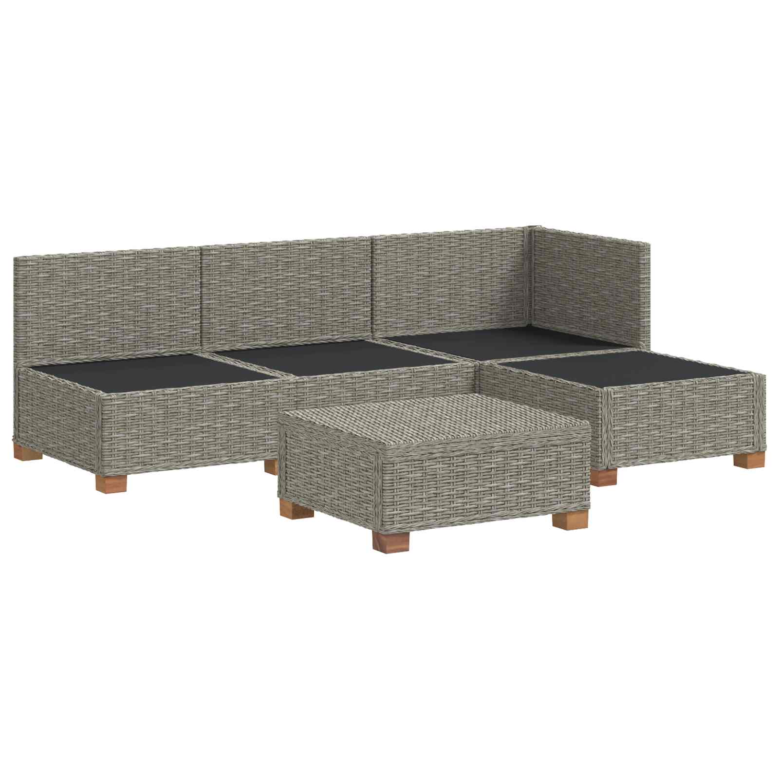 vidaXL 5 st Rieten Loungeset met Kussens GENDT Natuurlijk rattan