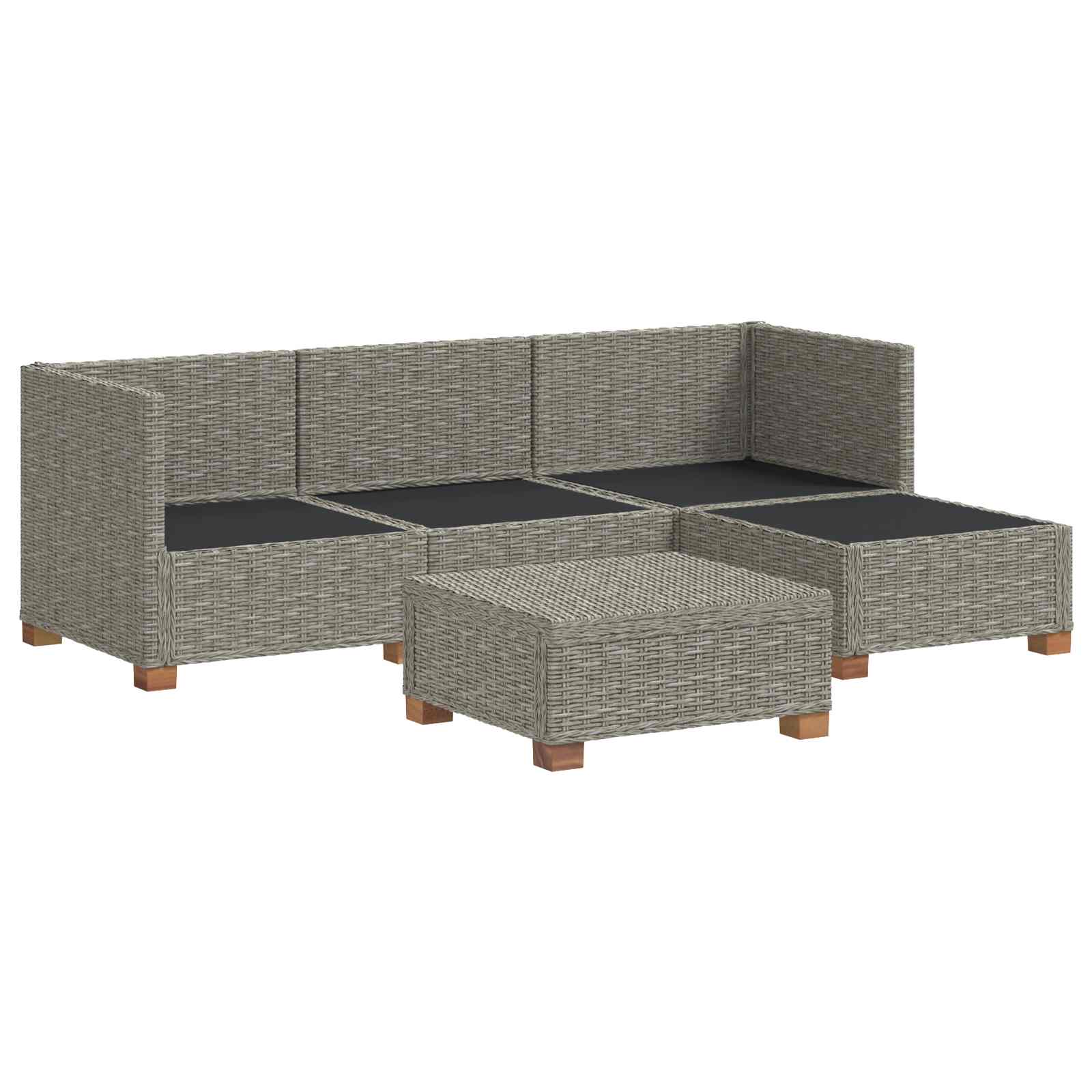vidaXL 5 st Rieten Loungeset met Kussens GENDT Natuurlijk rattan