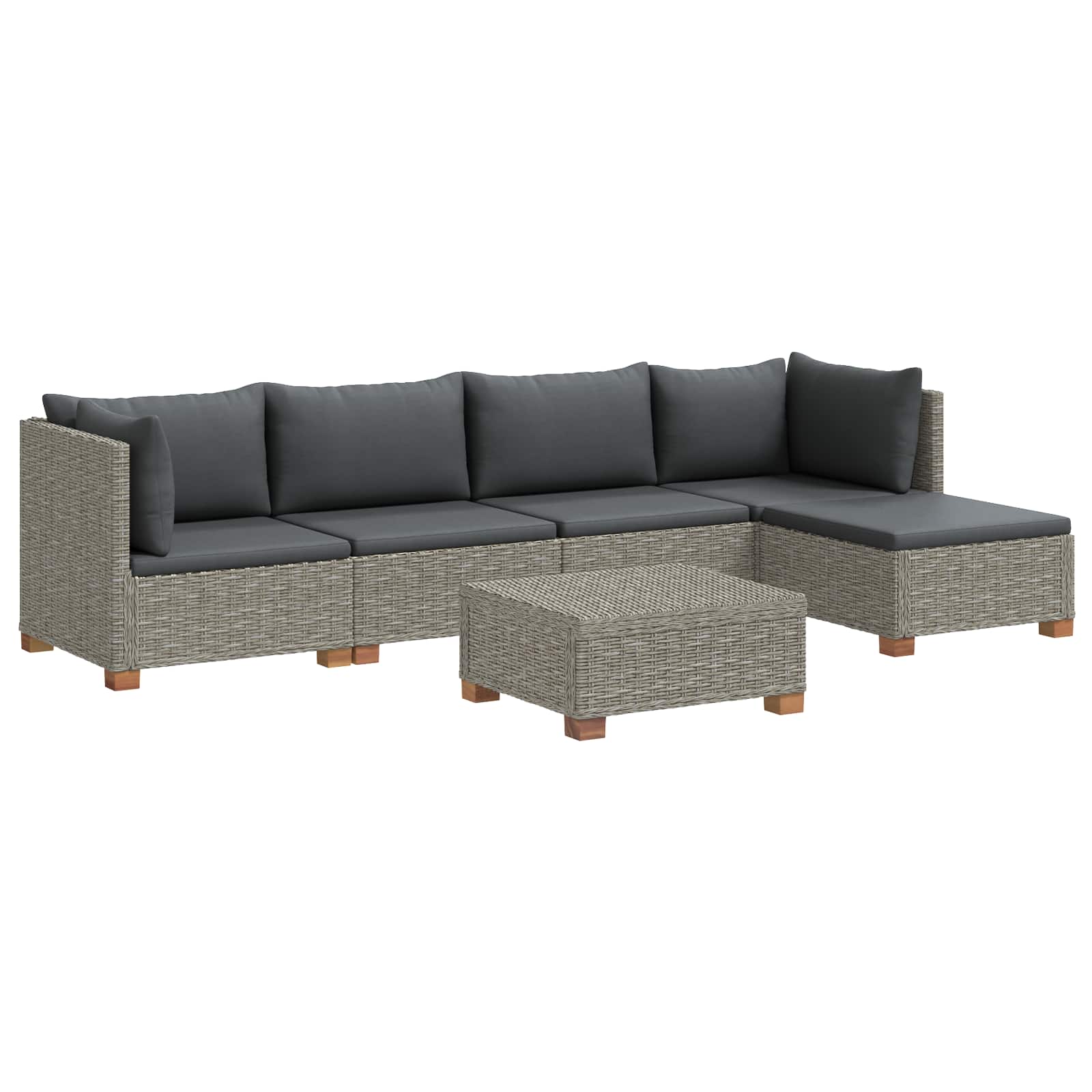 vidaXL 6 st Rieten Loungeset met Kussens GENDT Natuurlijk rattan