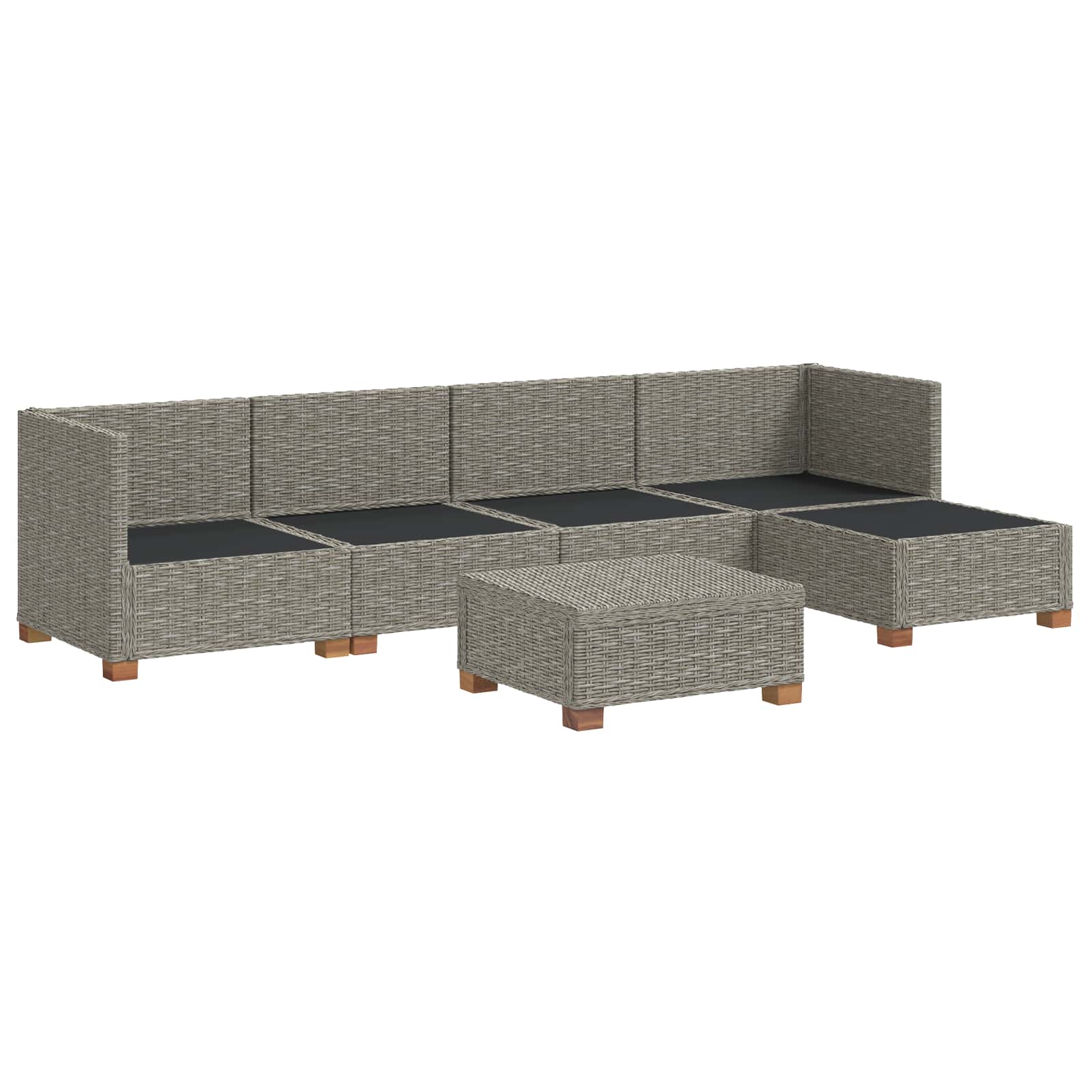vidaXL 6 st Rieten Loungeset met Kussens GENDT Natuurlijk rattan