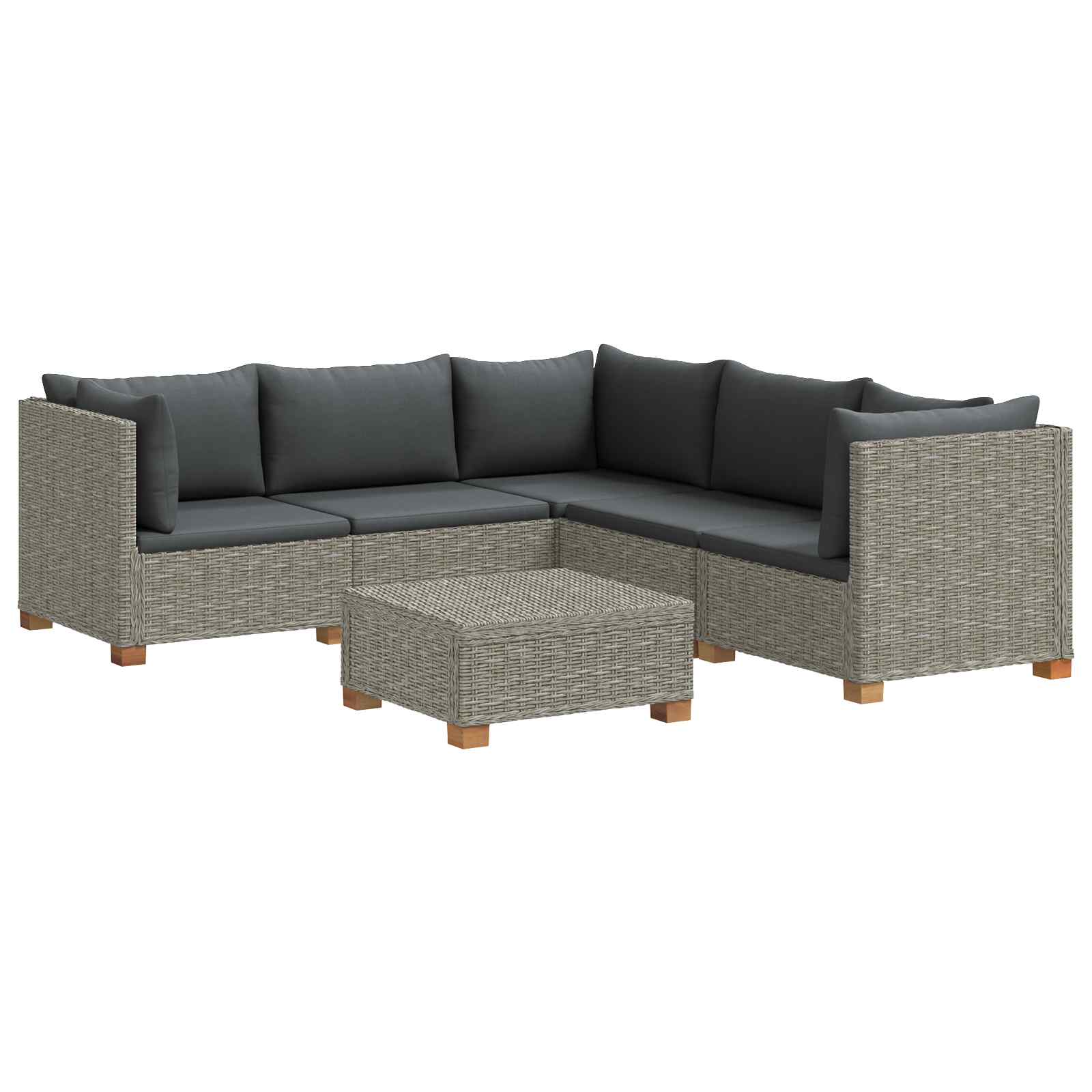vidaXL 6 st Rieten Loungeset met Kussens GENDT Natuurlijk rattan