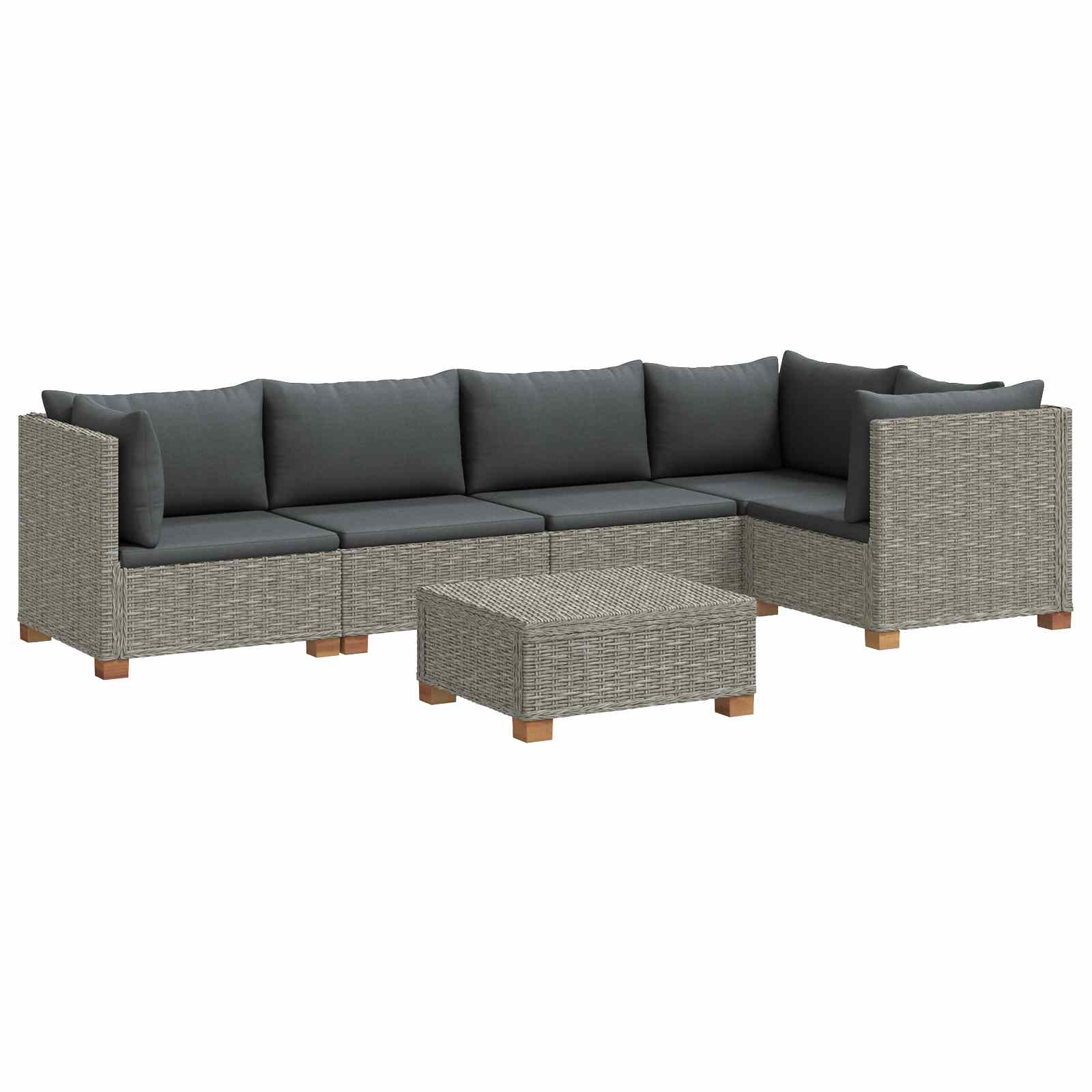 vidaXL 6 st Rieten Loungeset met Kussens GENDT Natuurlijk rattan
