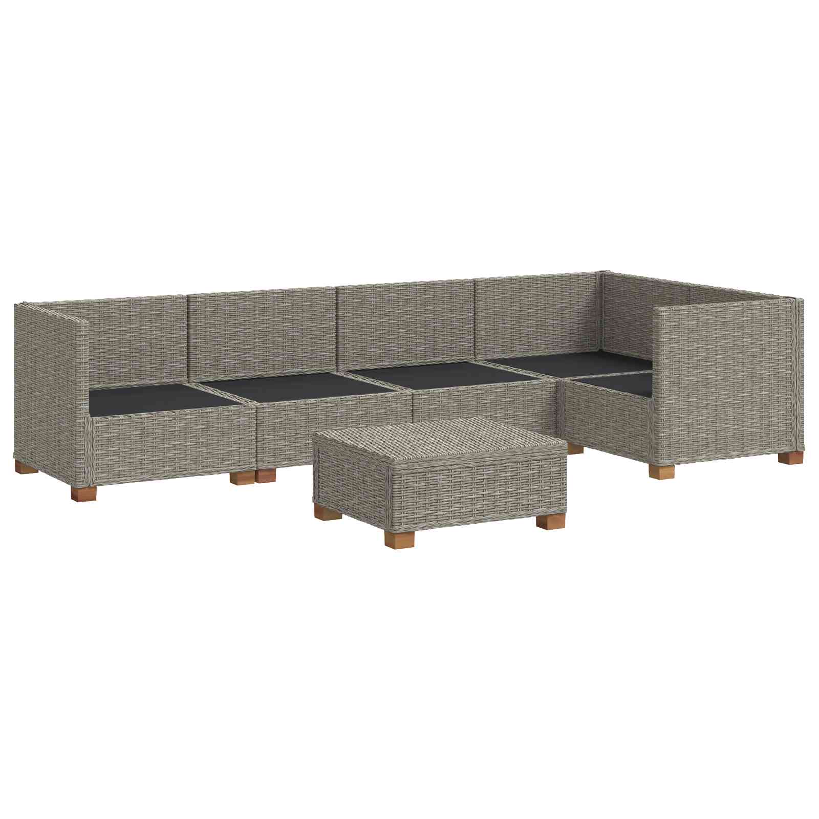 vidaXL 6 st Rieten Loungeset met Kussens GENDT Natuurlijk rattan