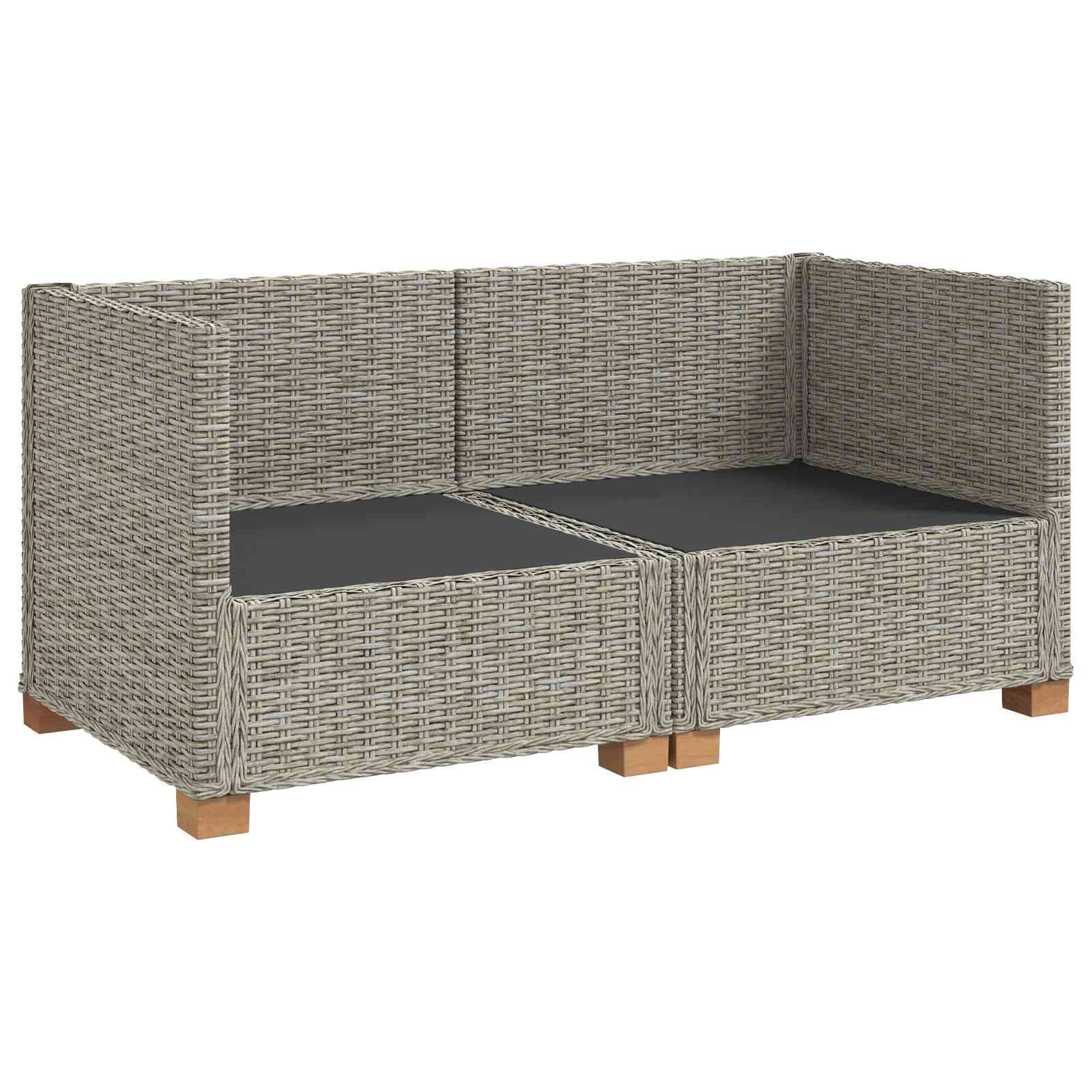 vidaXL 2 st Rieten Loungeset met Kussens GENDT Natuurlijk rattan